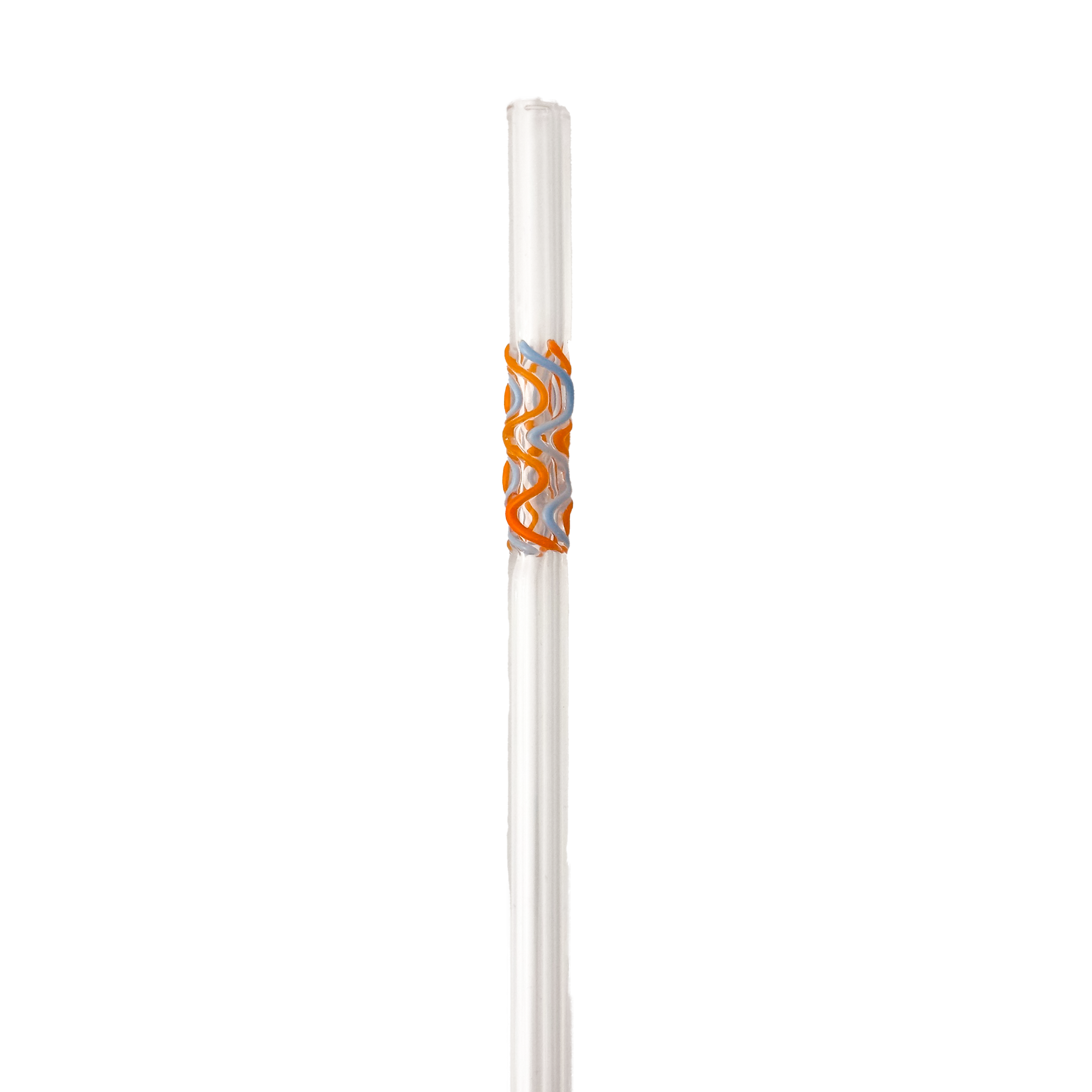 Glass Straw -  Orange and Peri Wiggles