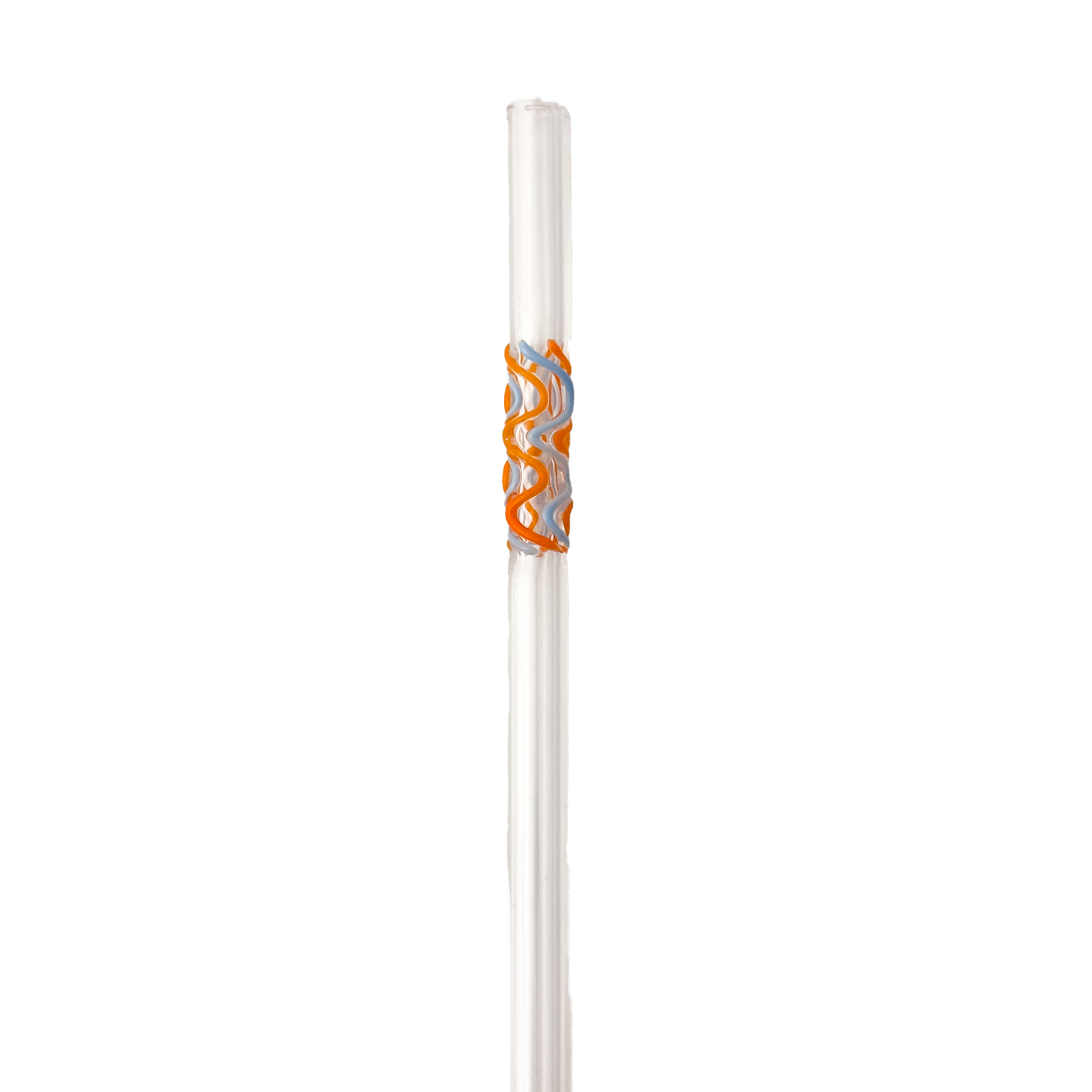 Glass Straw -  Orange and Peri Wiggles