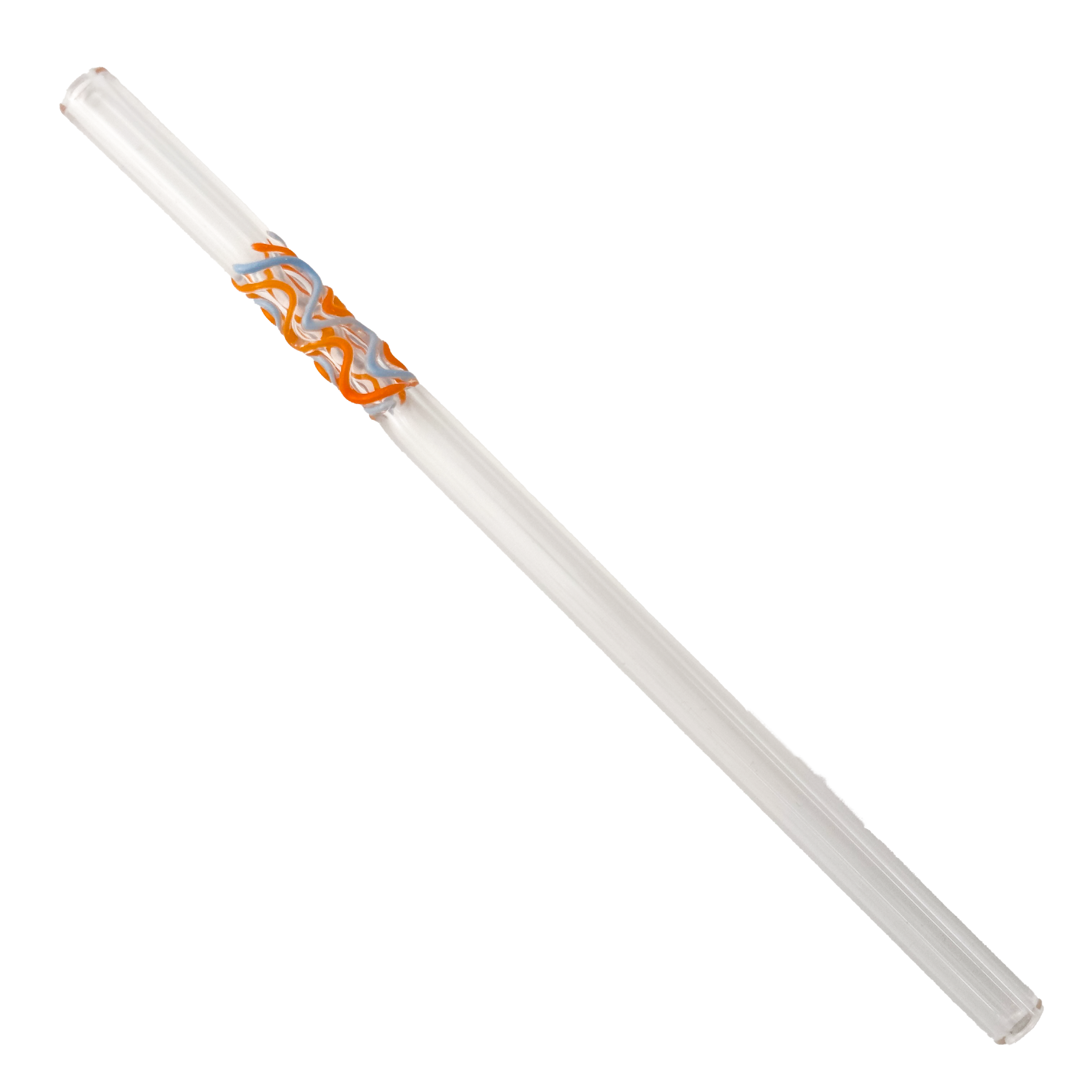 Glass Straw -  Orange and Peri Wiggles