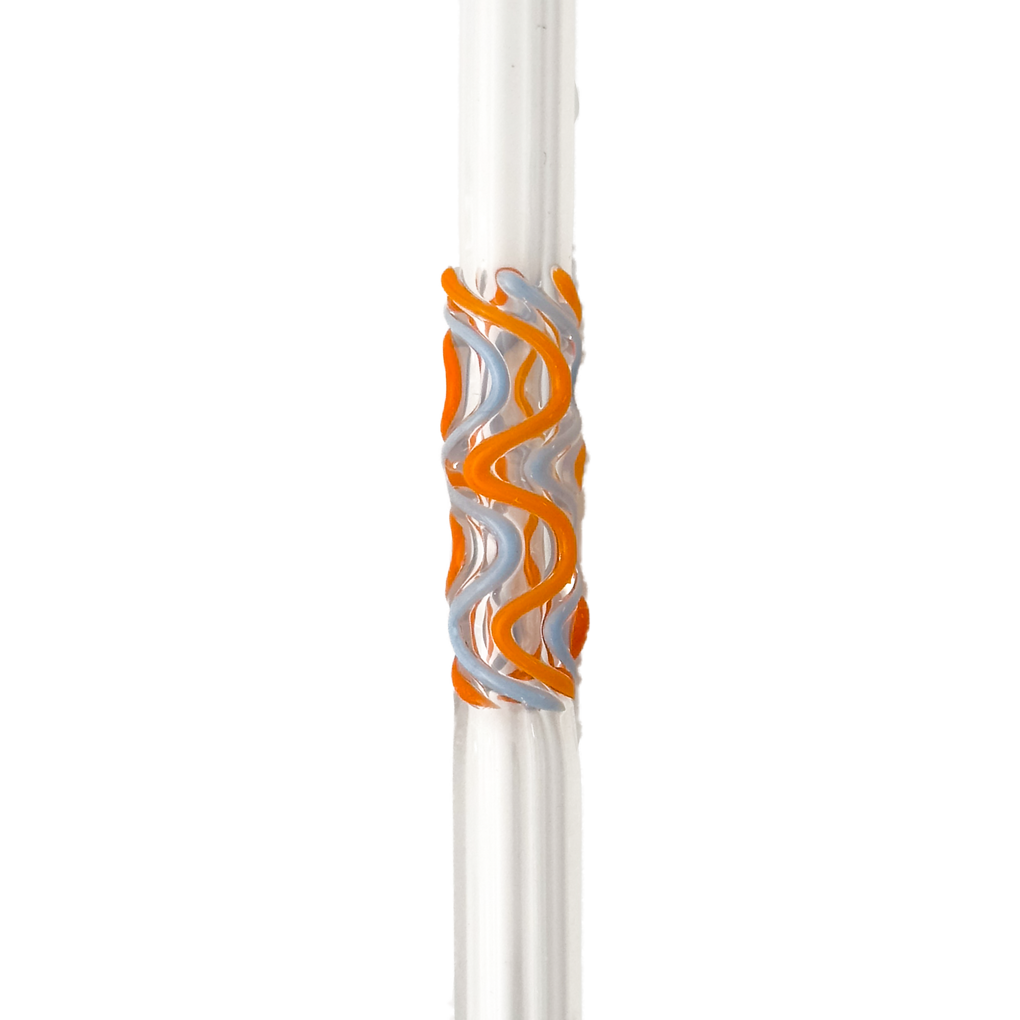 Glass Straw -  Orange and Peri Wiggles