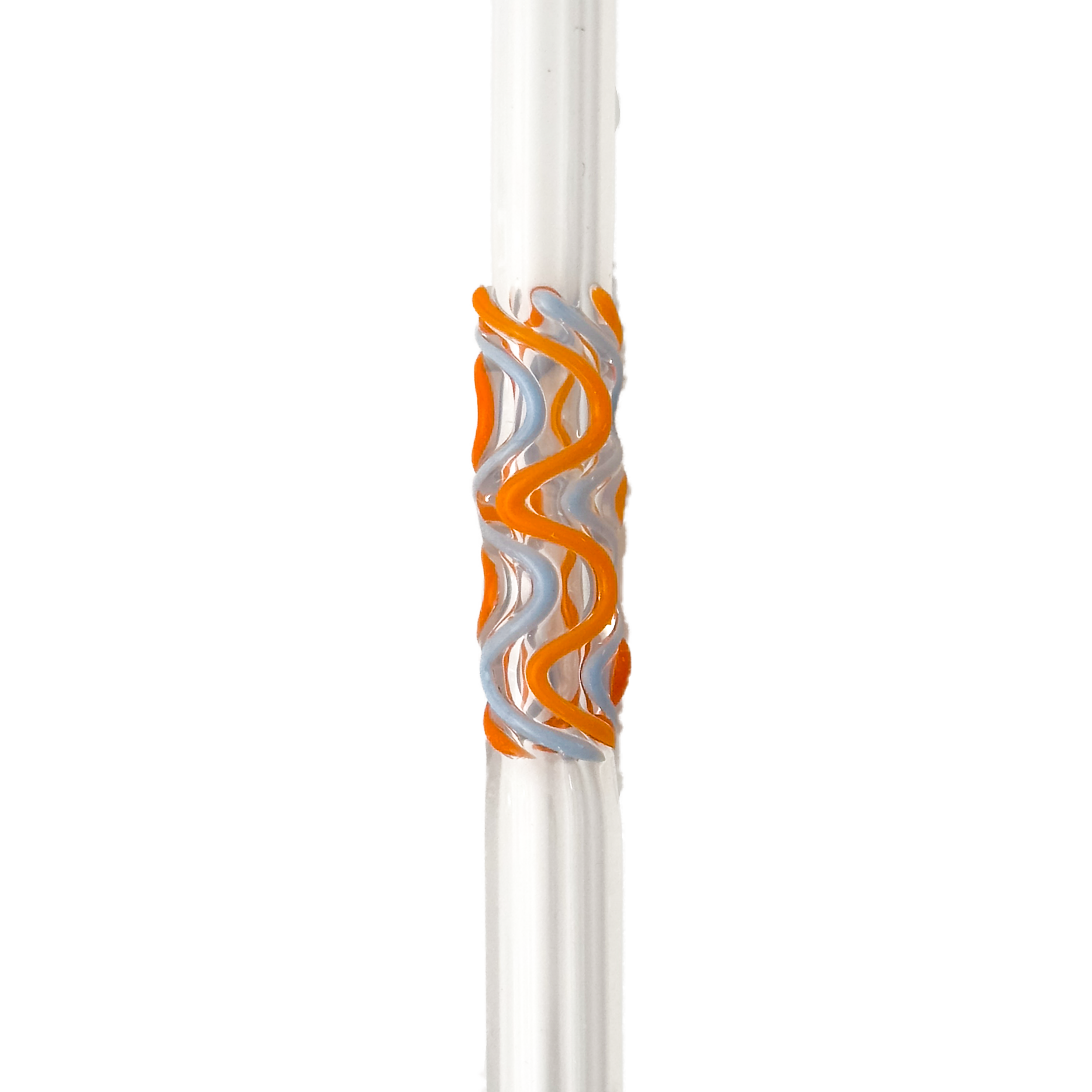 Glass Straw -  Orange and Peri Wiggles