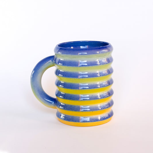 Wiggle Mug in Cobalt Rainbow