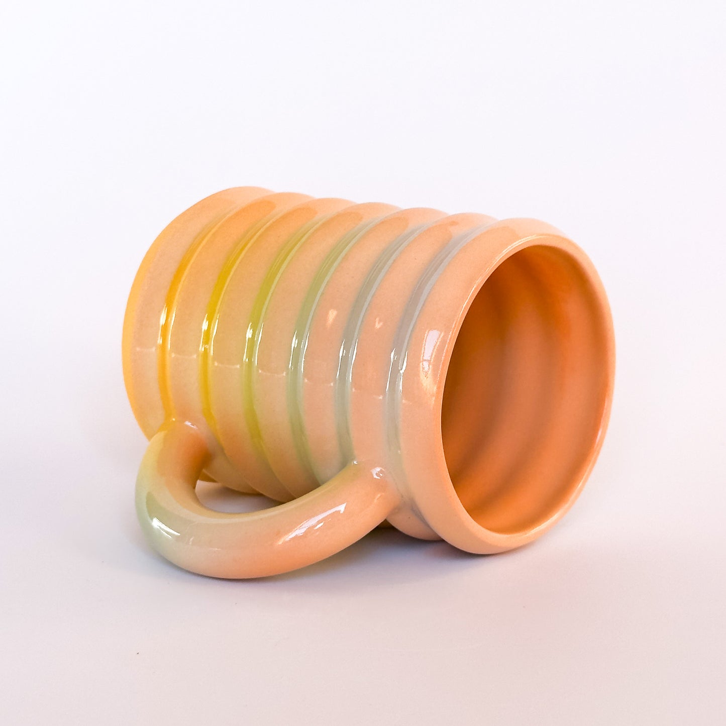 Wiggle Mug in Peachy Rainbow