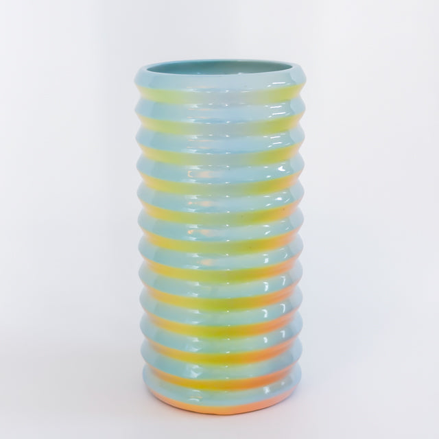 Wiggle Vase in Iridescent Clouds