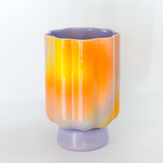 XL Pedestal Planter in Iridescent Sunset
