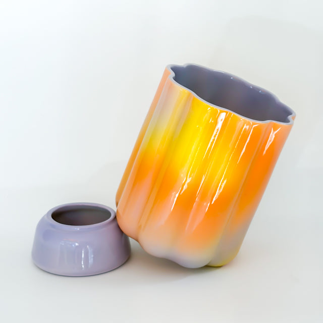 XL Pedestal Planter in Iridescent Sunset