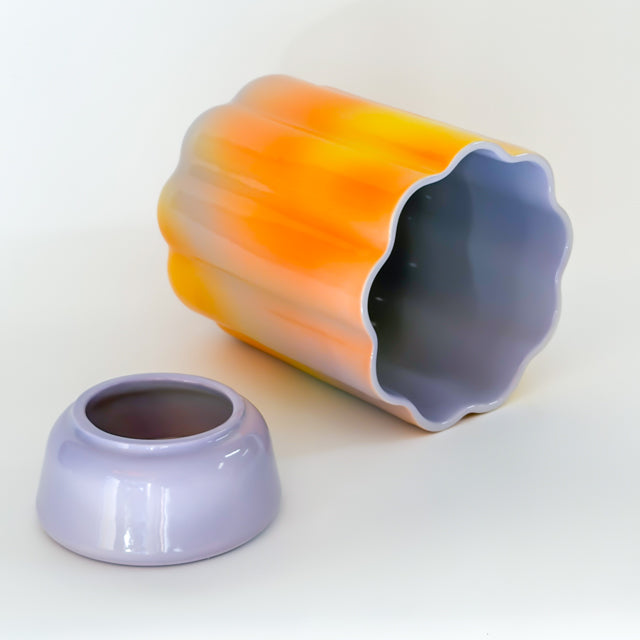 XL Pedestal Planter in Iridescent Sunset