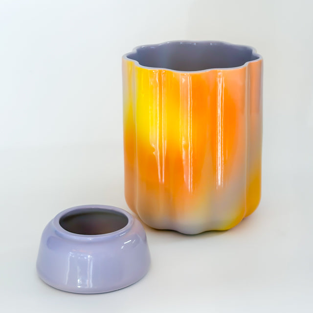 XL Pedestal Planter in Iridescent Sunset