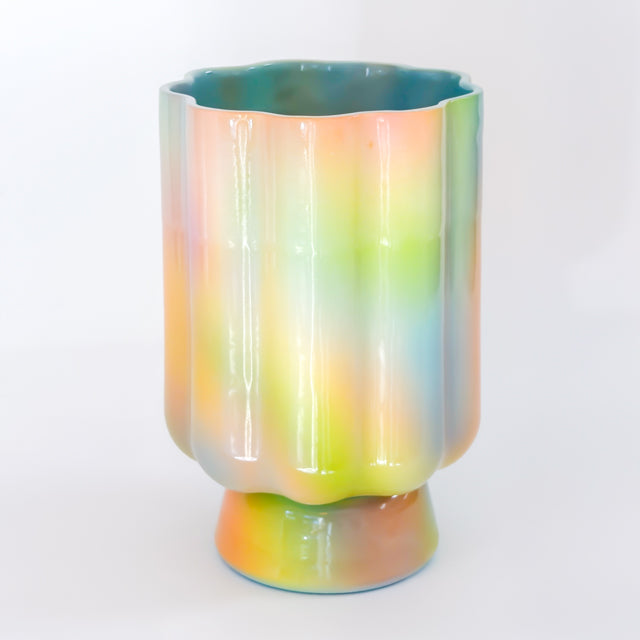 XL Pedestal Planter in Iridescent Magic