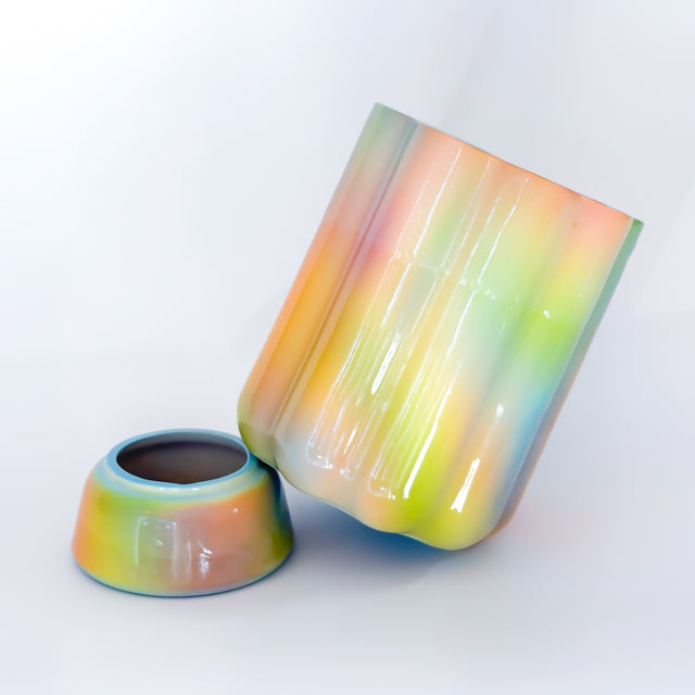 XL Pedestal Planter in Iridescent Magic