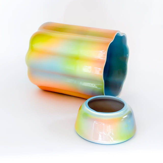 XL Pedestal Planter in Iridescent Magic