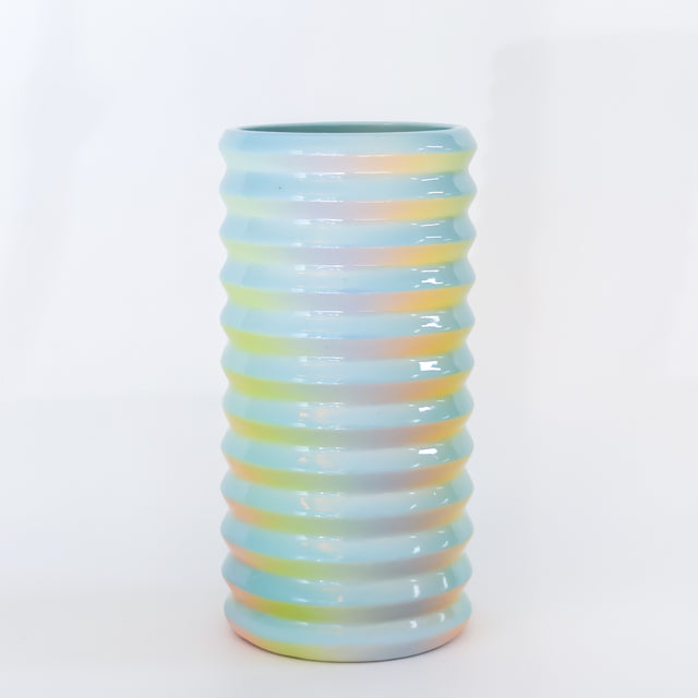Wiggle Vase in Iridescent Clouds