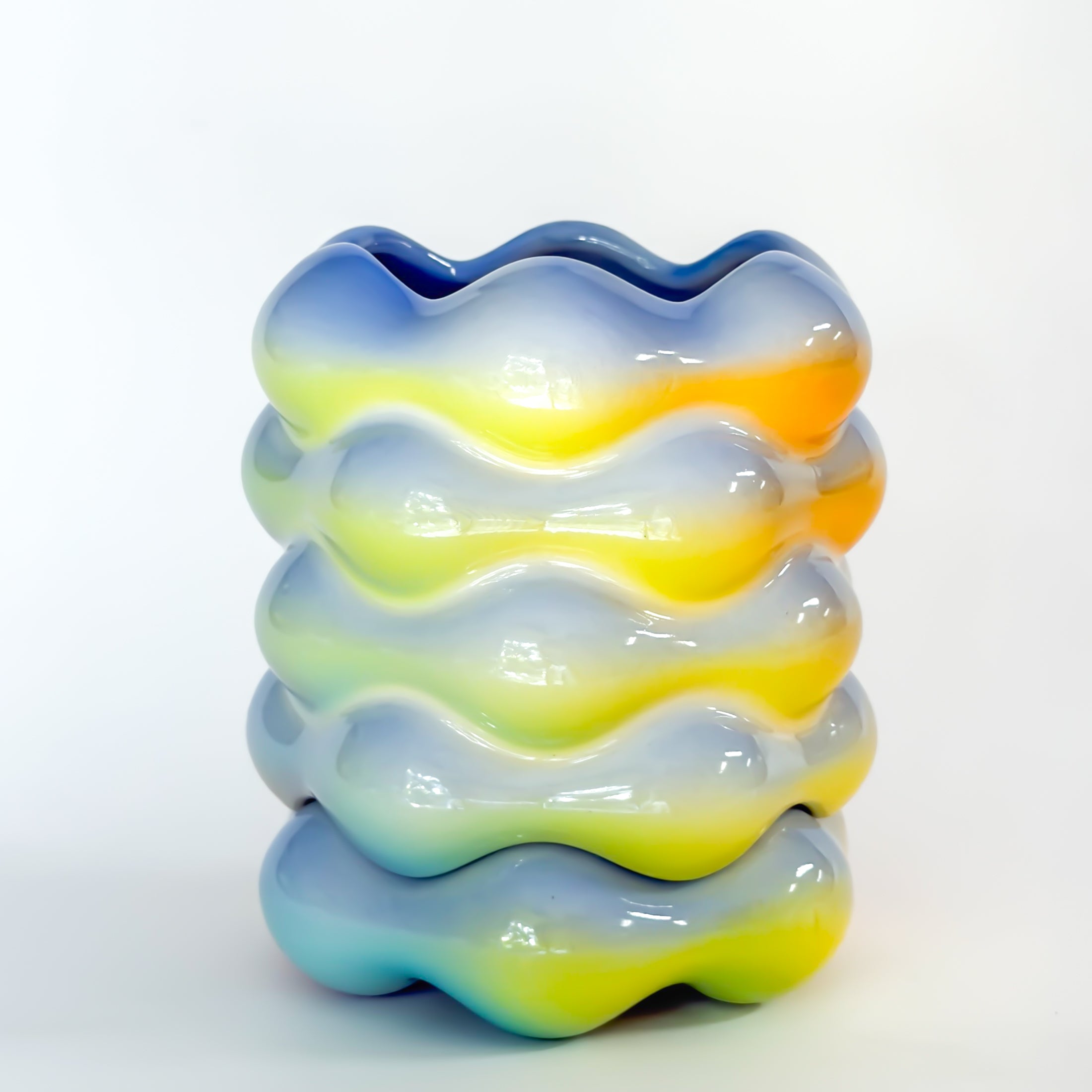 High Tide Planter in Rainbow Blue