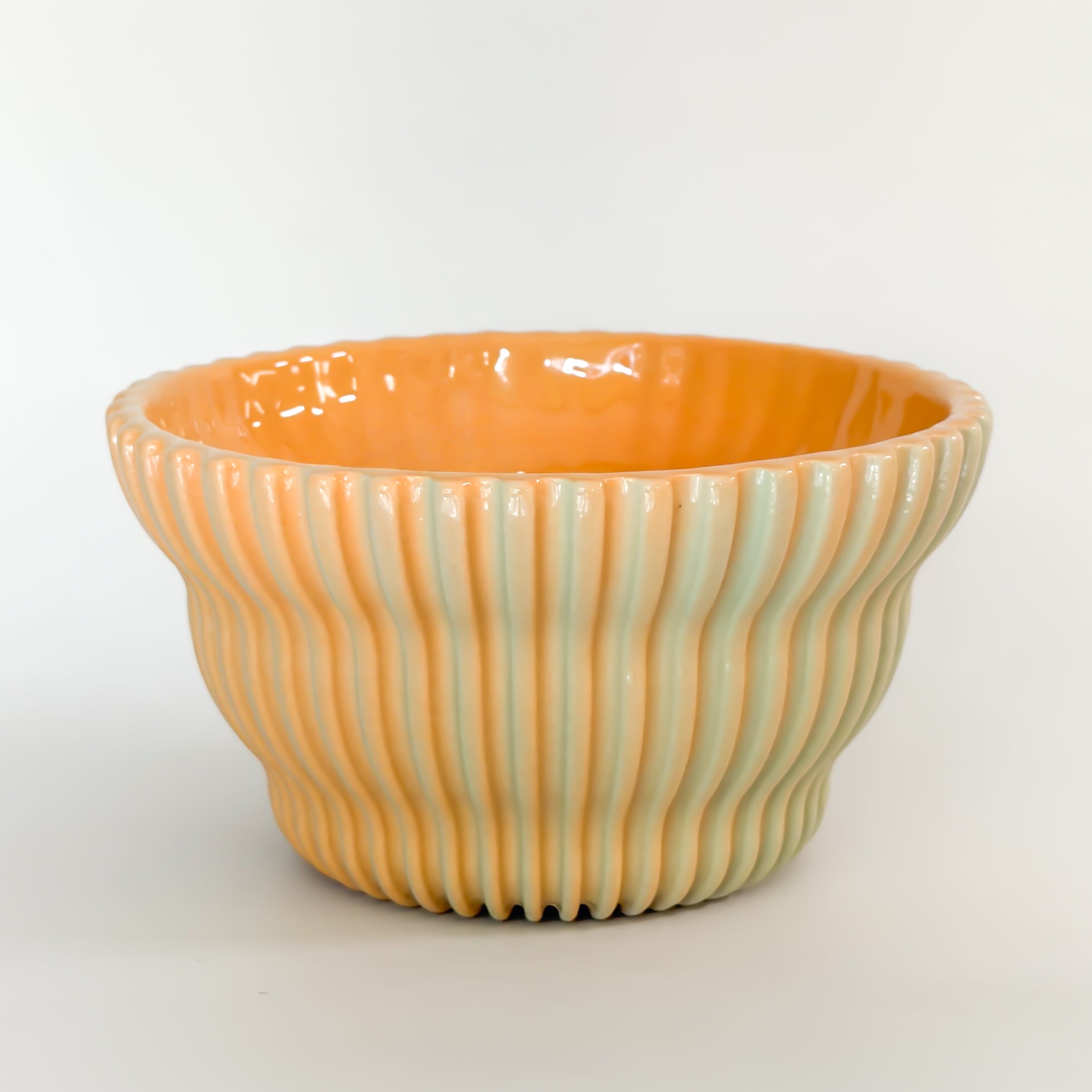 Cereal Bowl in Peach/turquoise