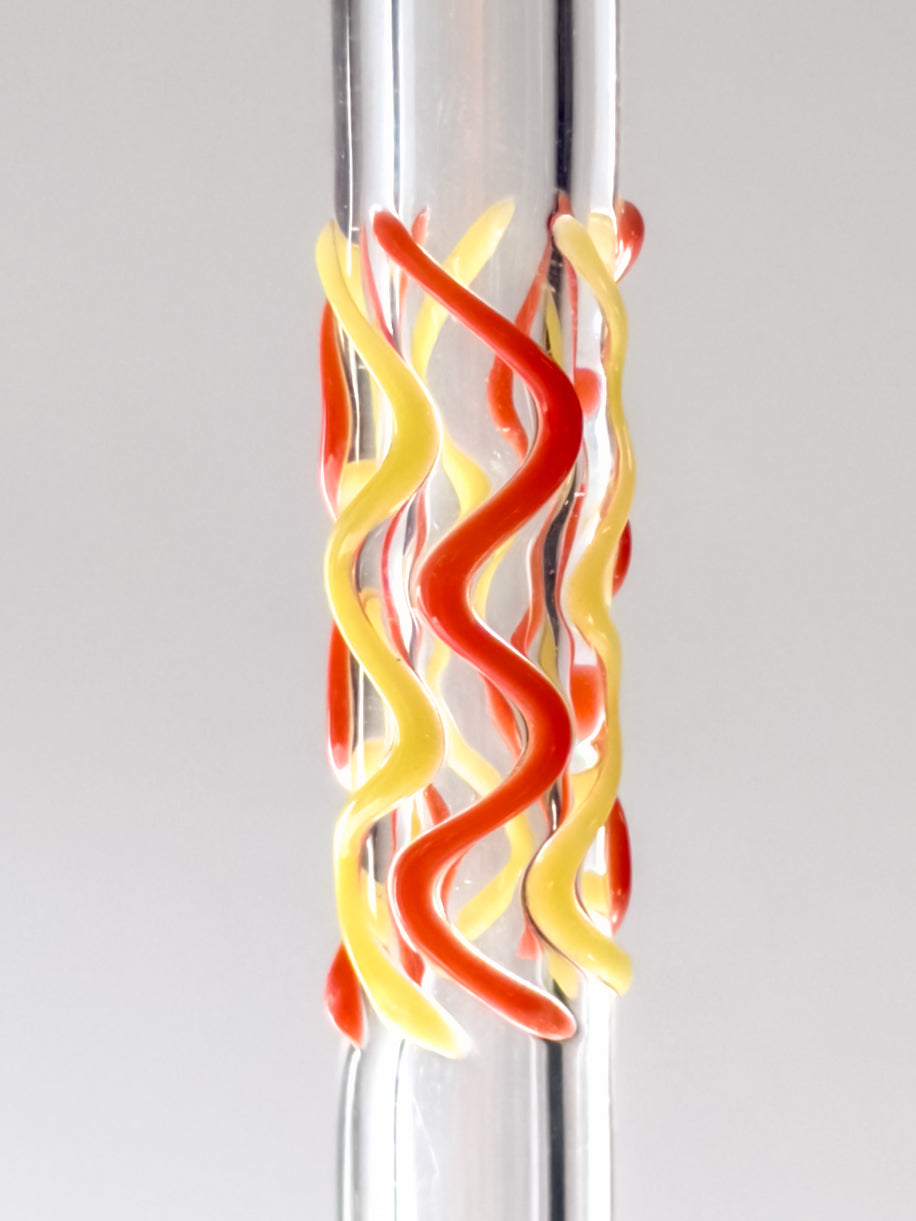 Glass Straw -  Pink and Green Wiggles