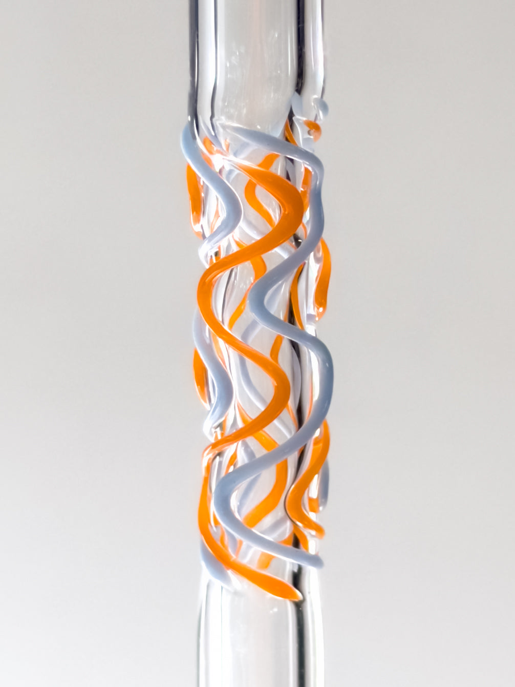 Glass Straw -  Orange and Sky Blue Wiggles