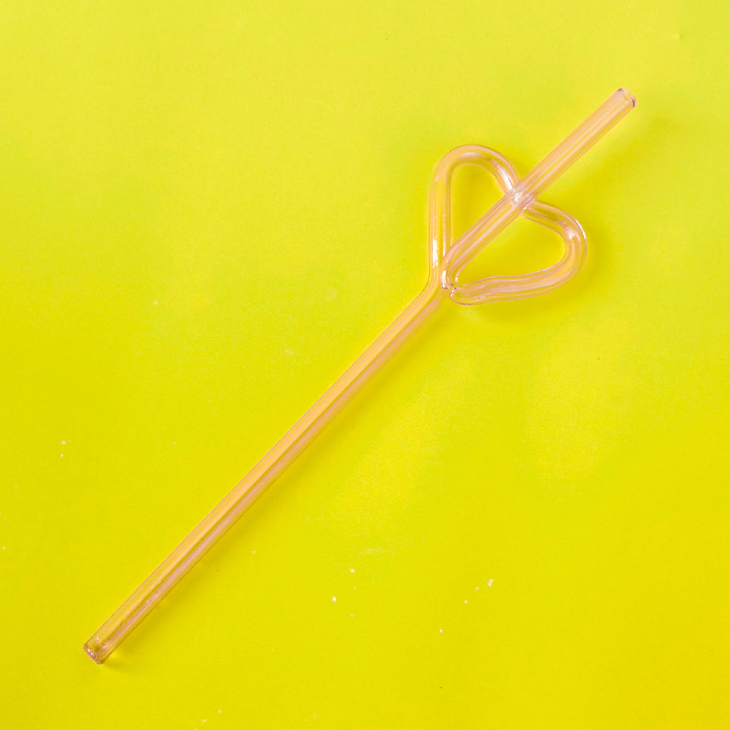 Heart Shaped Glass Bendy Straw