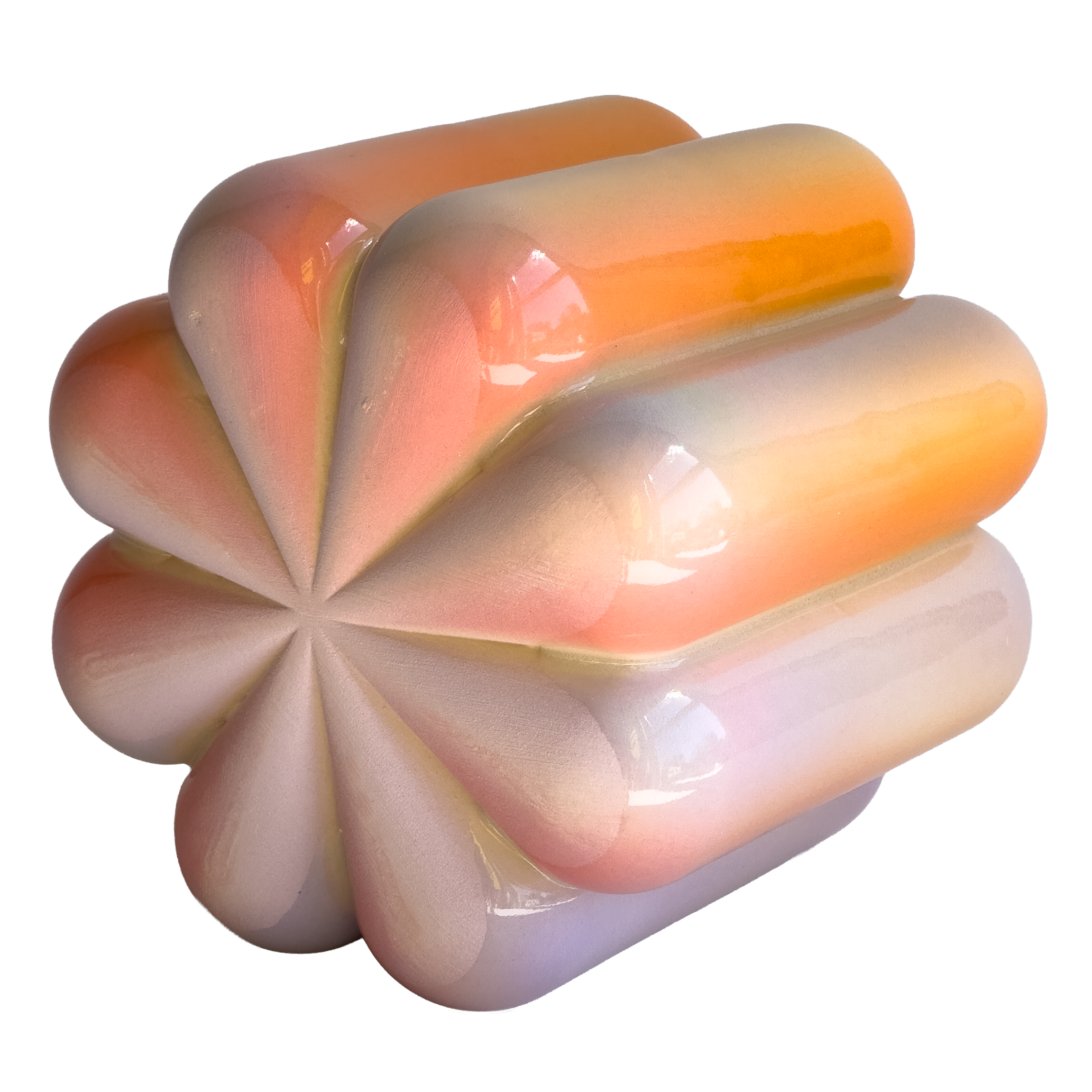 Scallop Planter in Vibrant Sunset