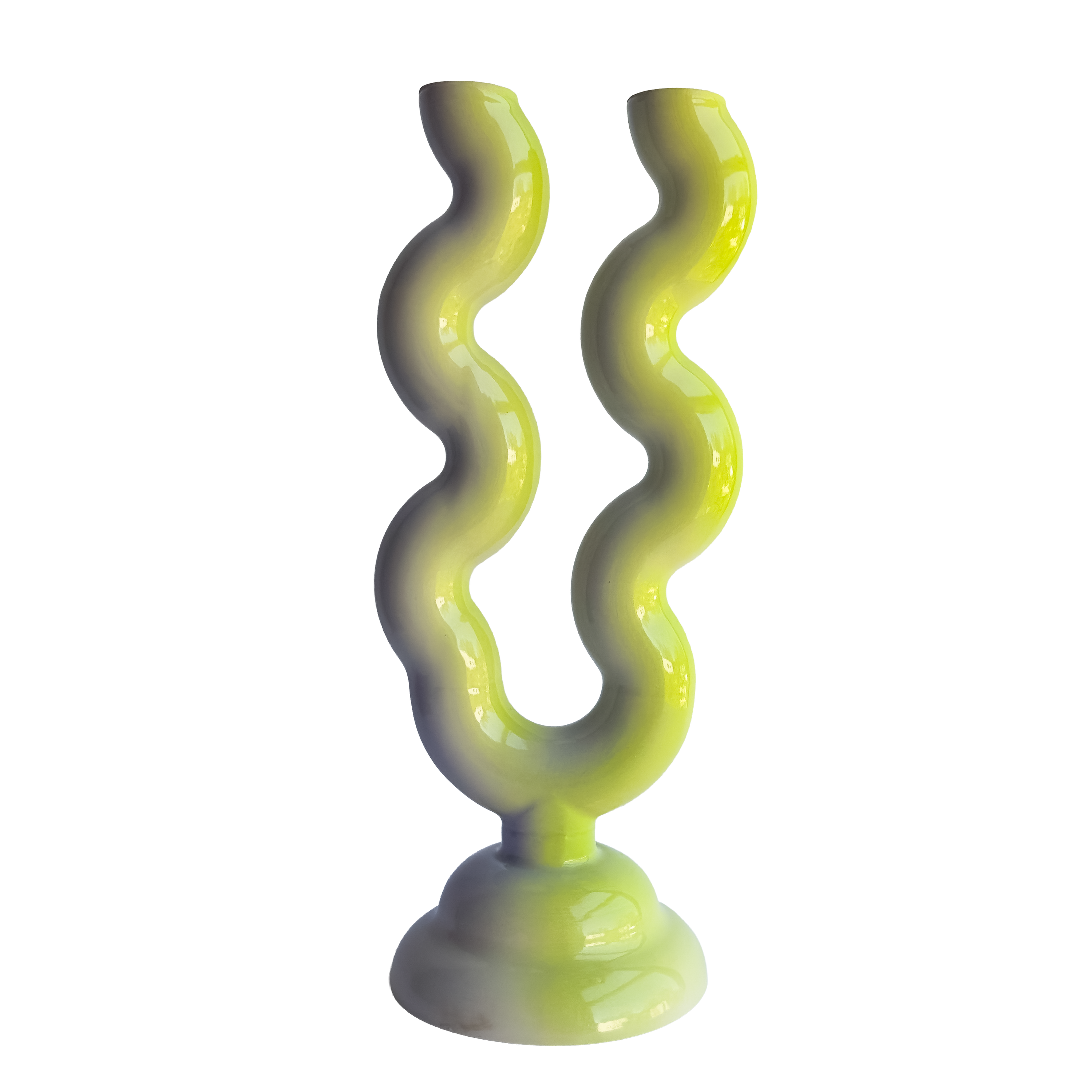 Double Squiggle Vase in Limelight