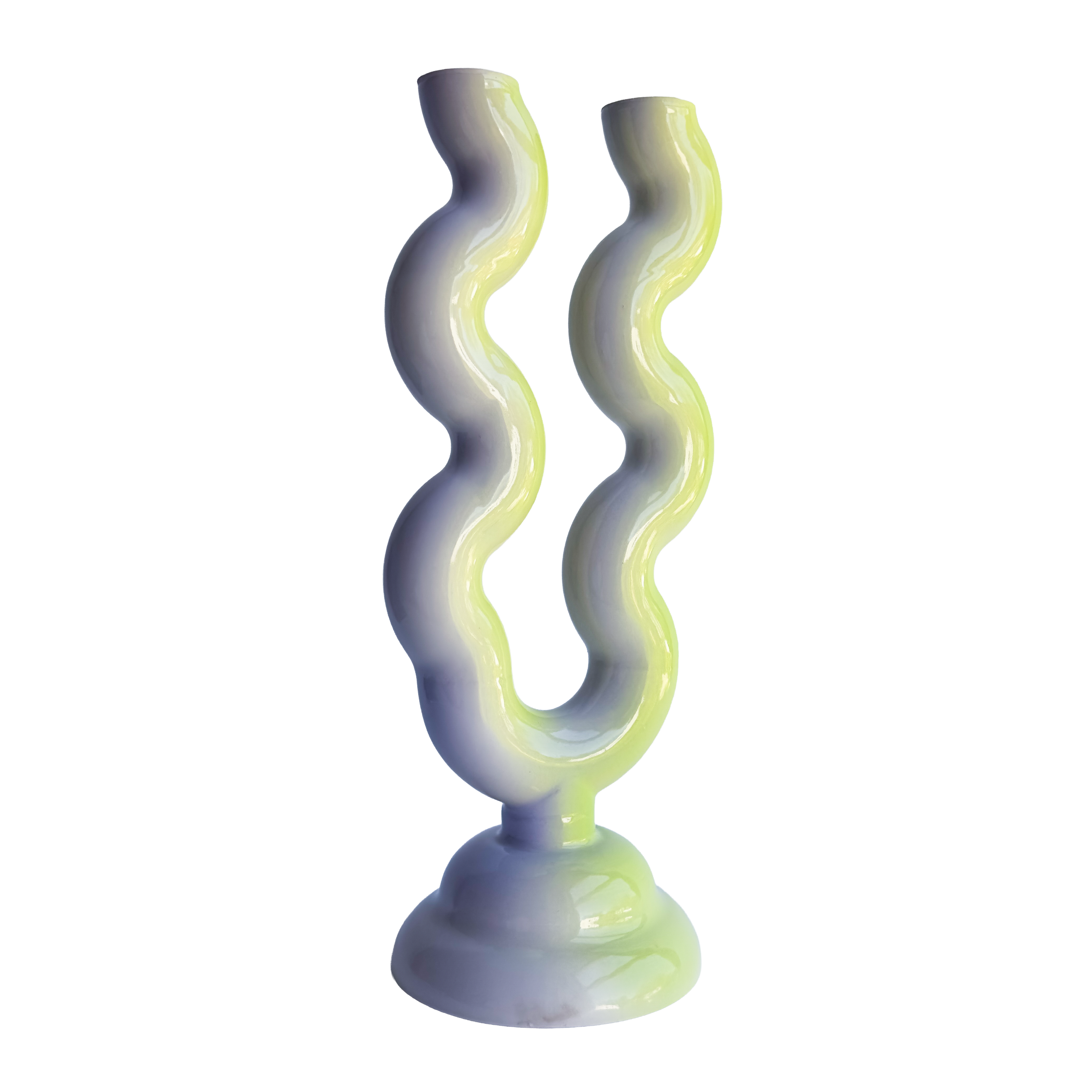 Double Squiggle Vase in Limelight