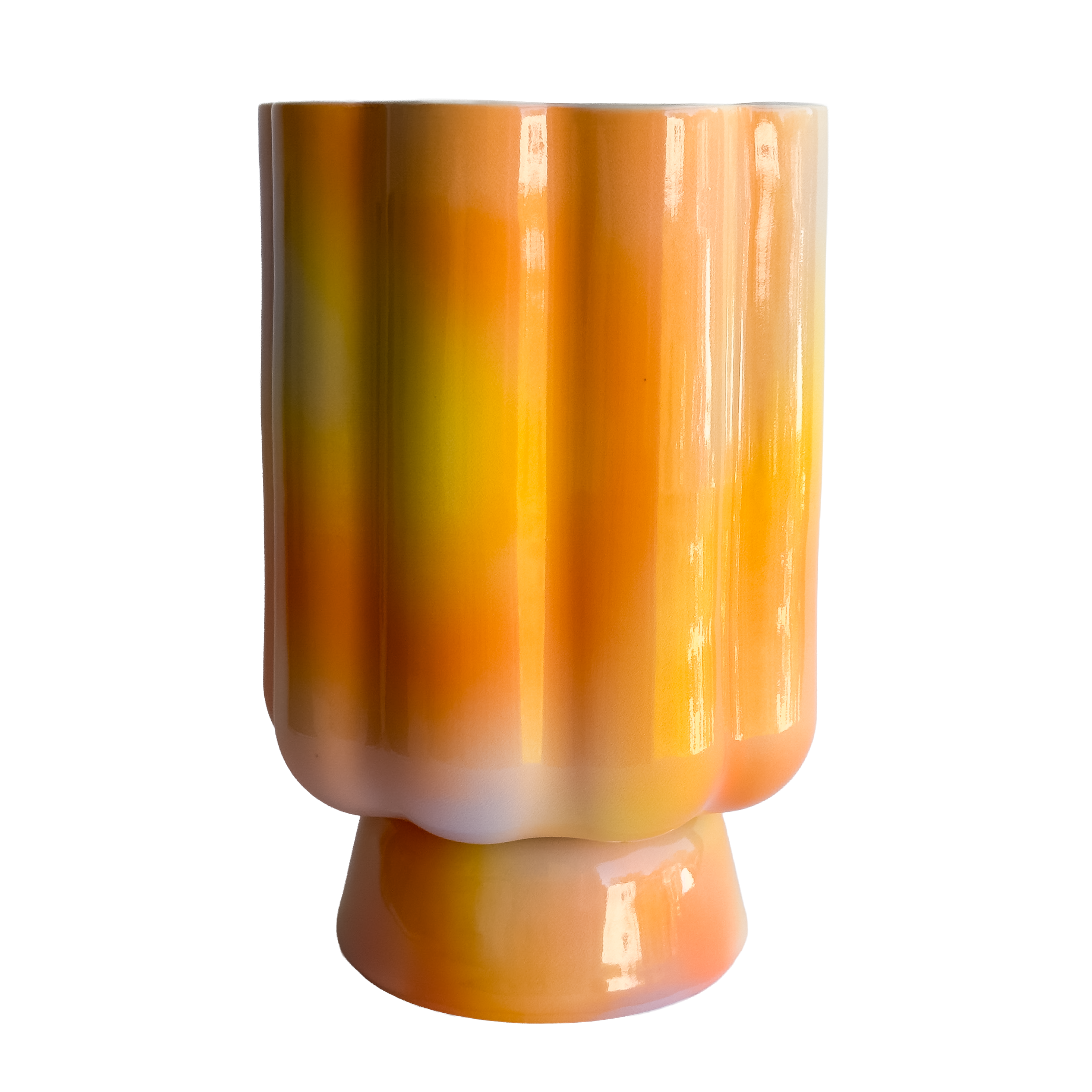 XL Pedestal Planter in Iridescent Sunset