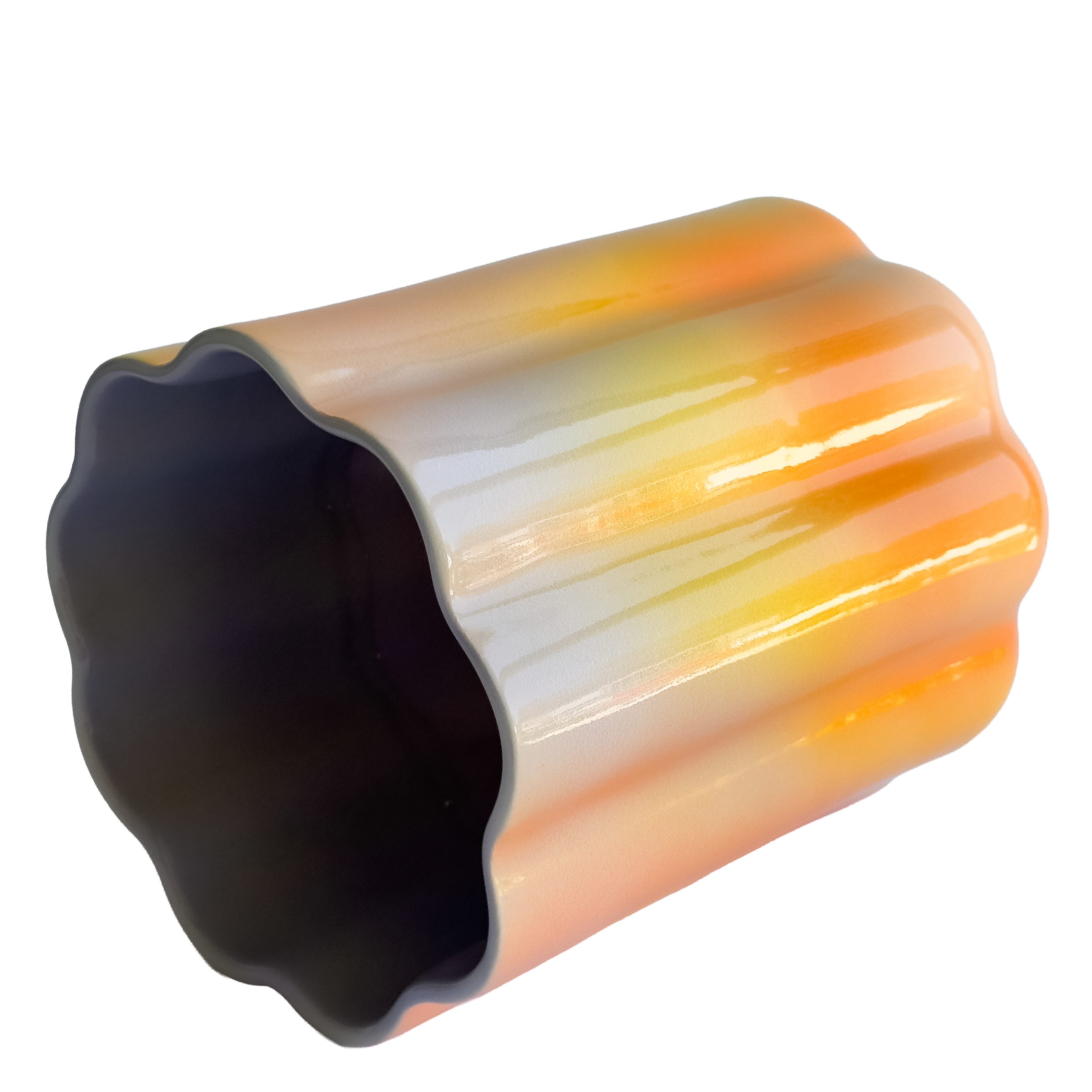 XL Pedestal Planter in Iridescent Sunset