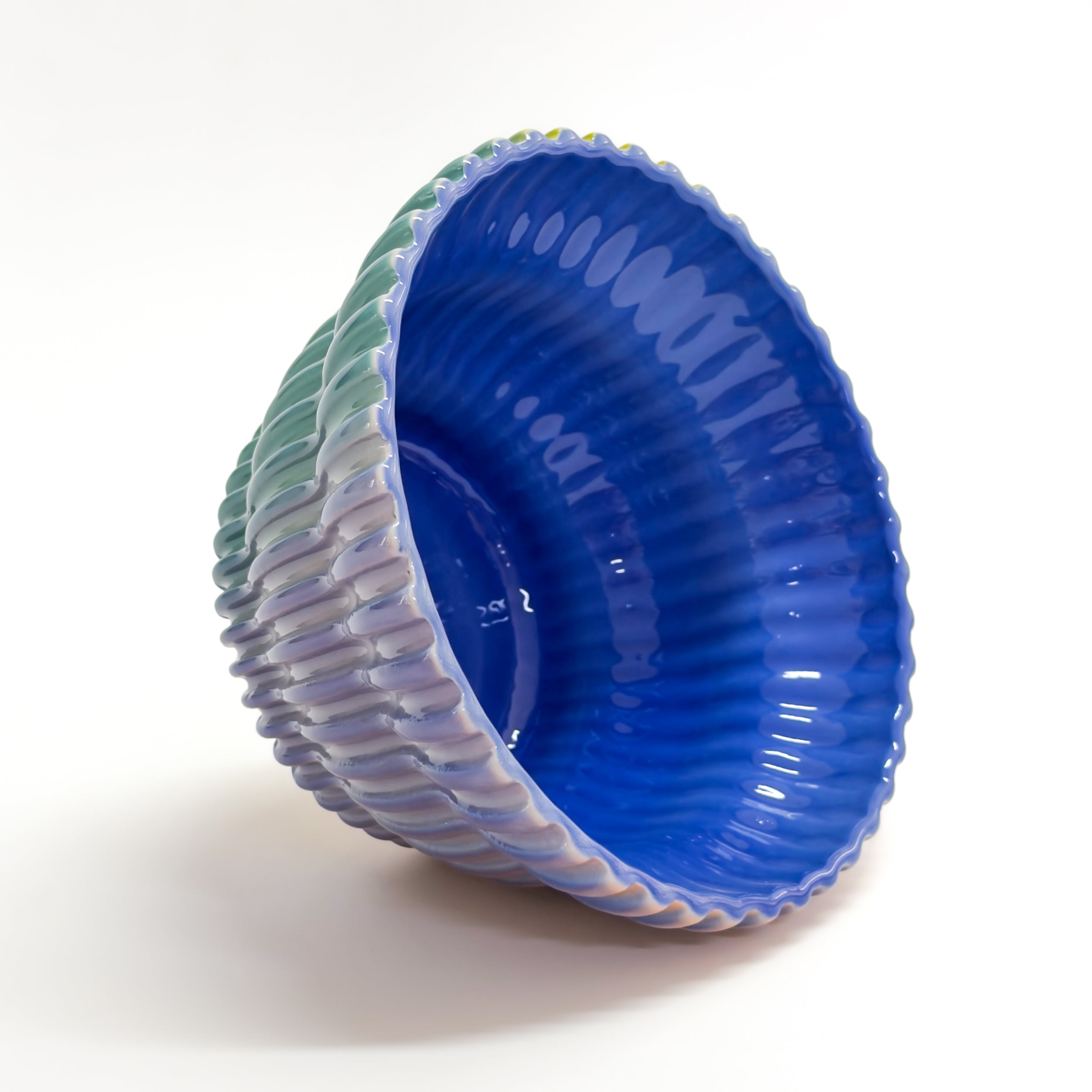 Cereal Bowl in Cobalt Rainbow