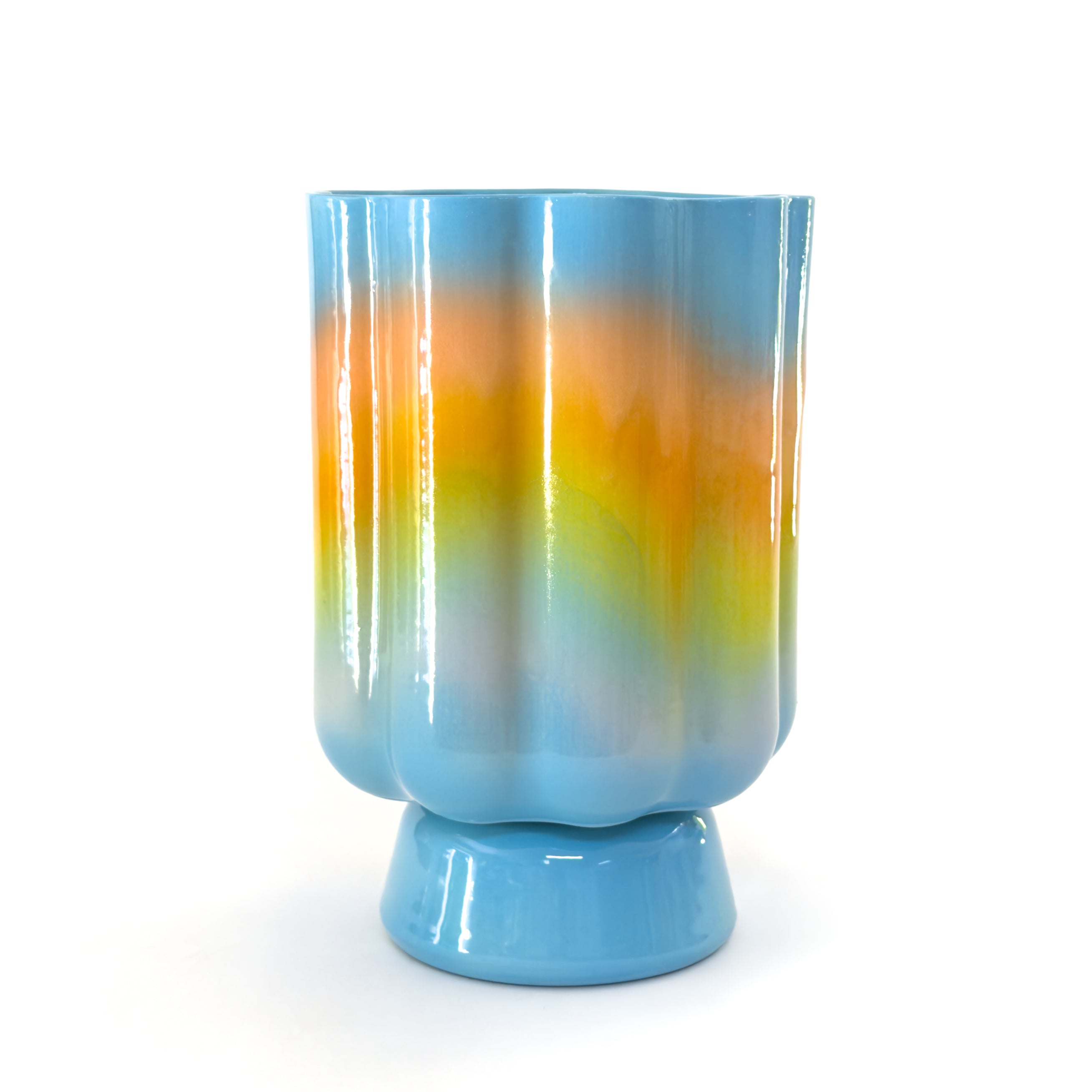 XL Pedestal Planter in Rainbow
