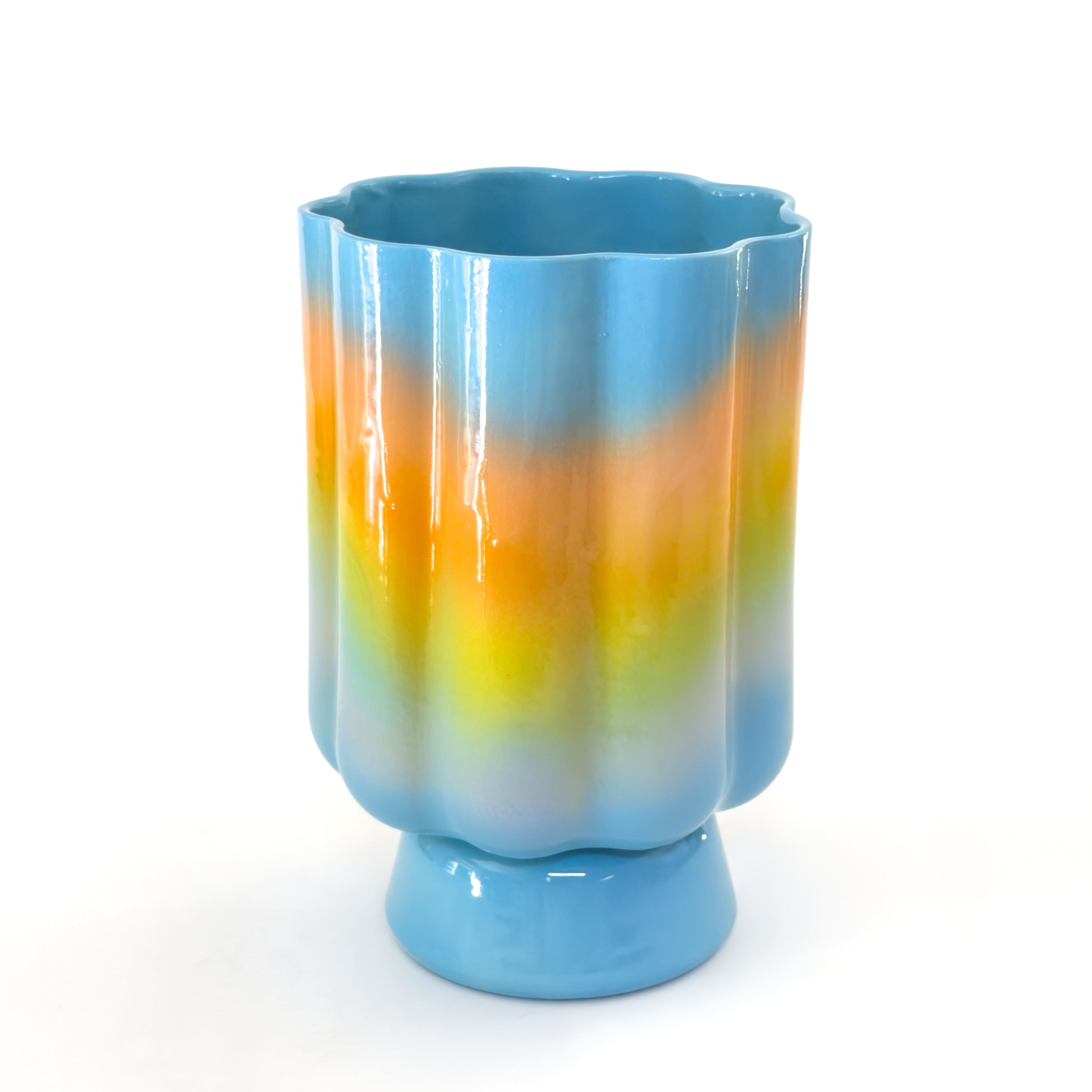 XL Pedestal Planter in Rainbow