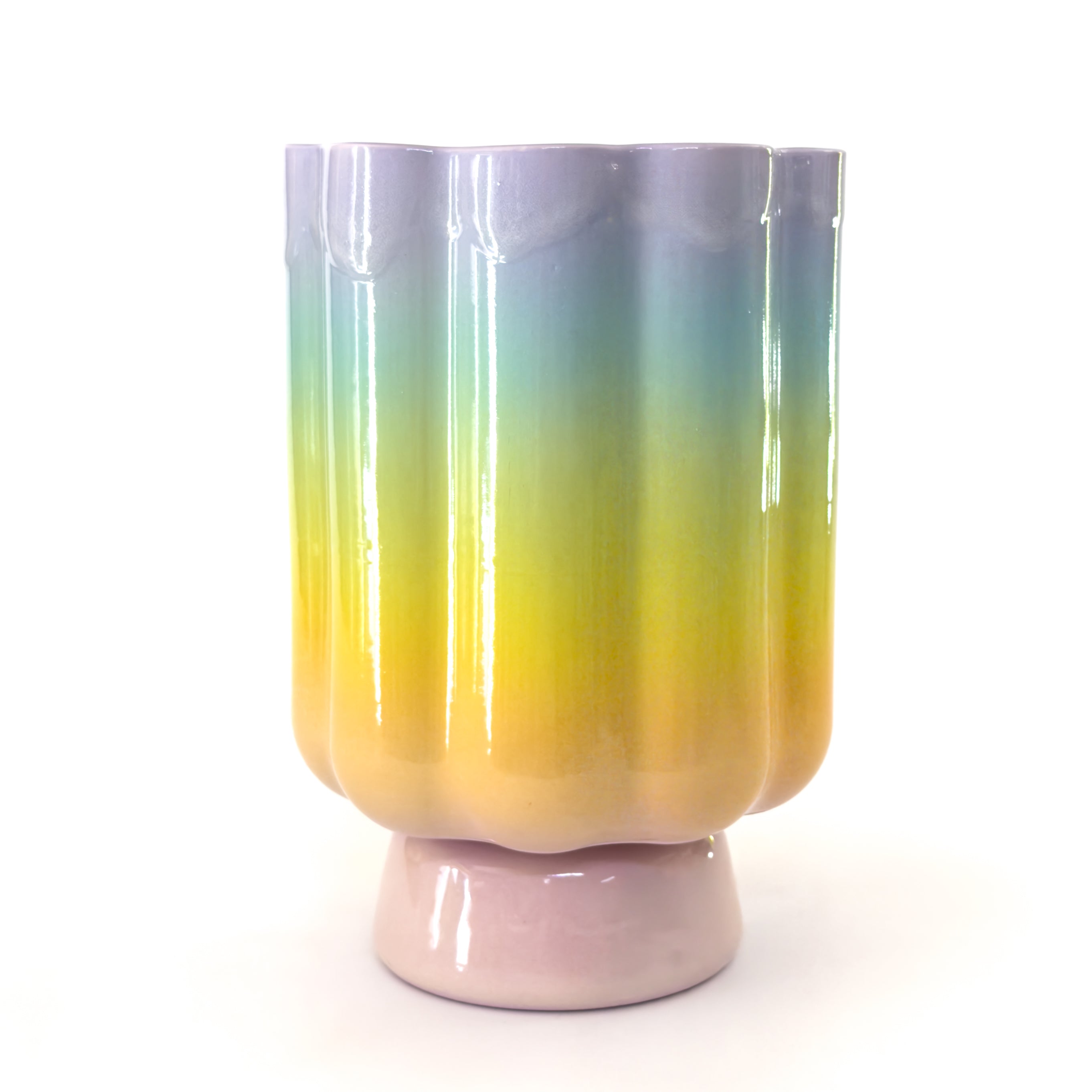 XL Pedestal Planter in Pastel Gradient