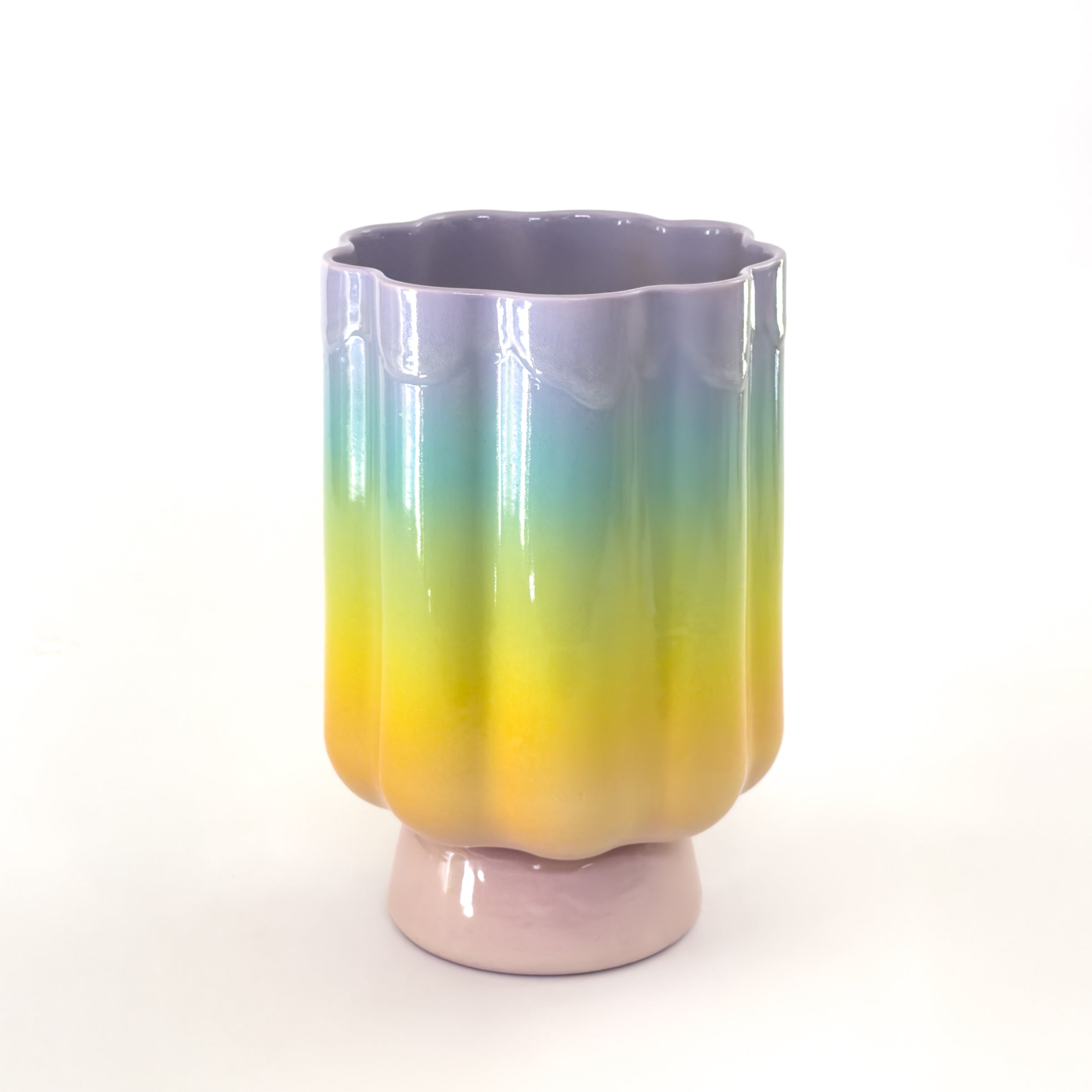 XL Pedestal Planter in Pastel Gradient
