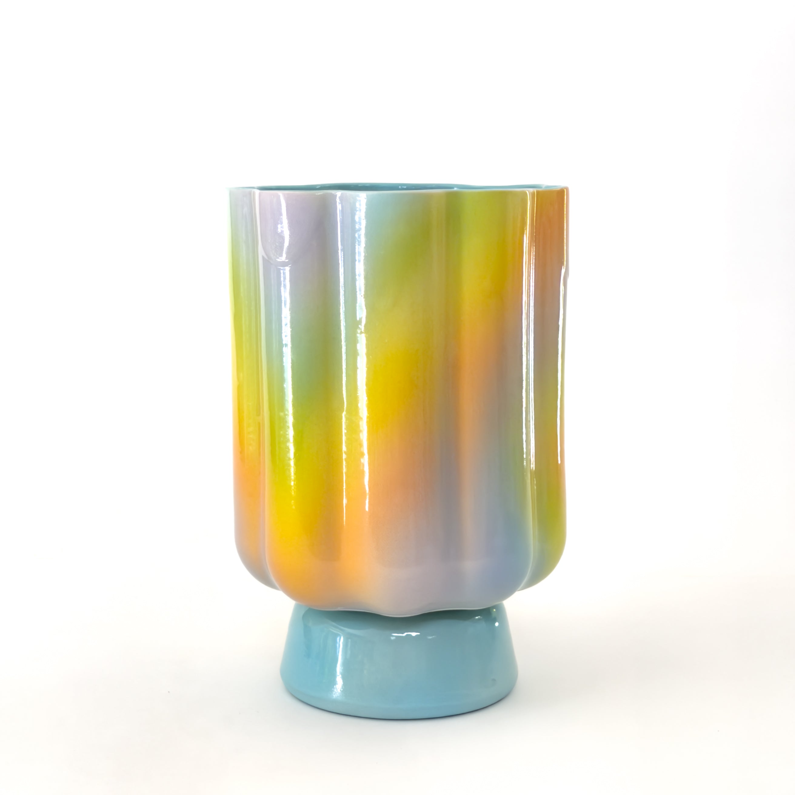 XL Pedestal Planter in Iridescent Magic