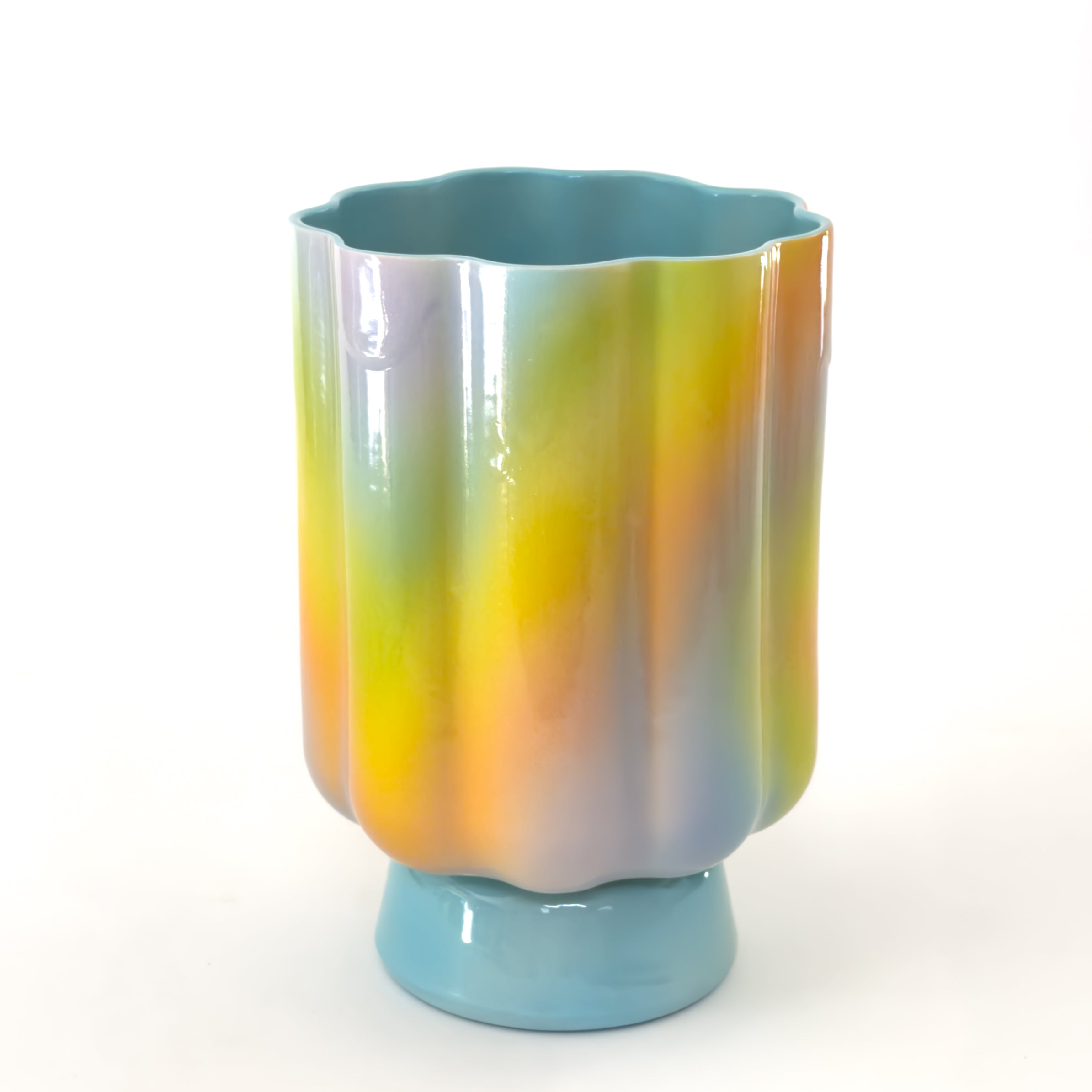 XL Pedestal Planter in Iridescent Magic