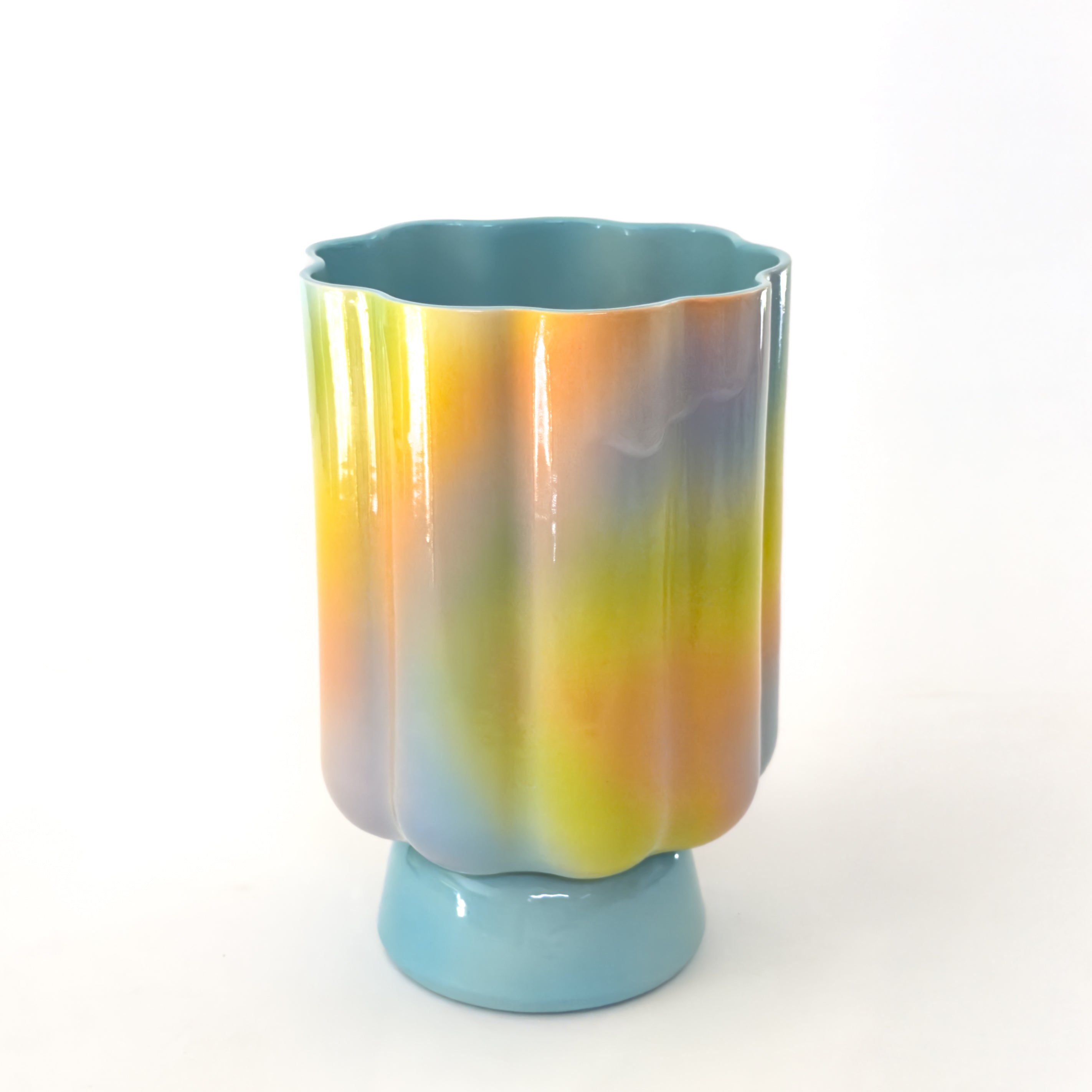 XL Pedestal Planter in Iridescent Magic