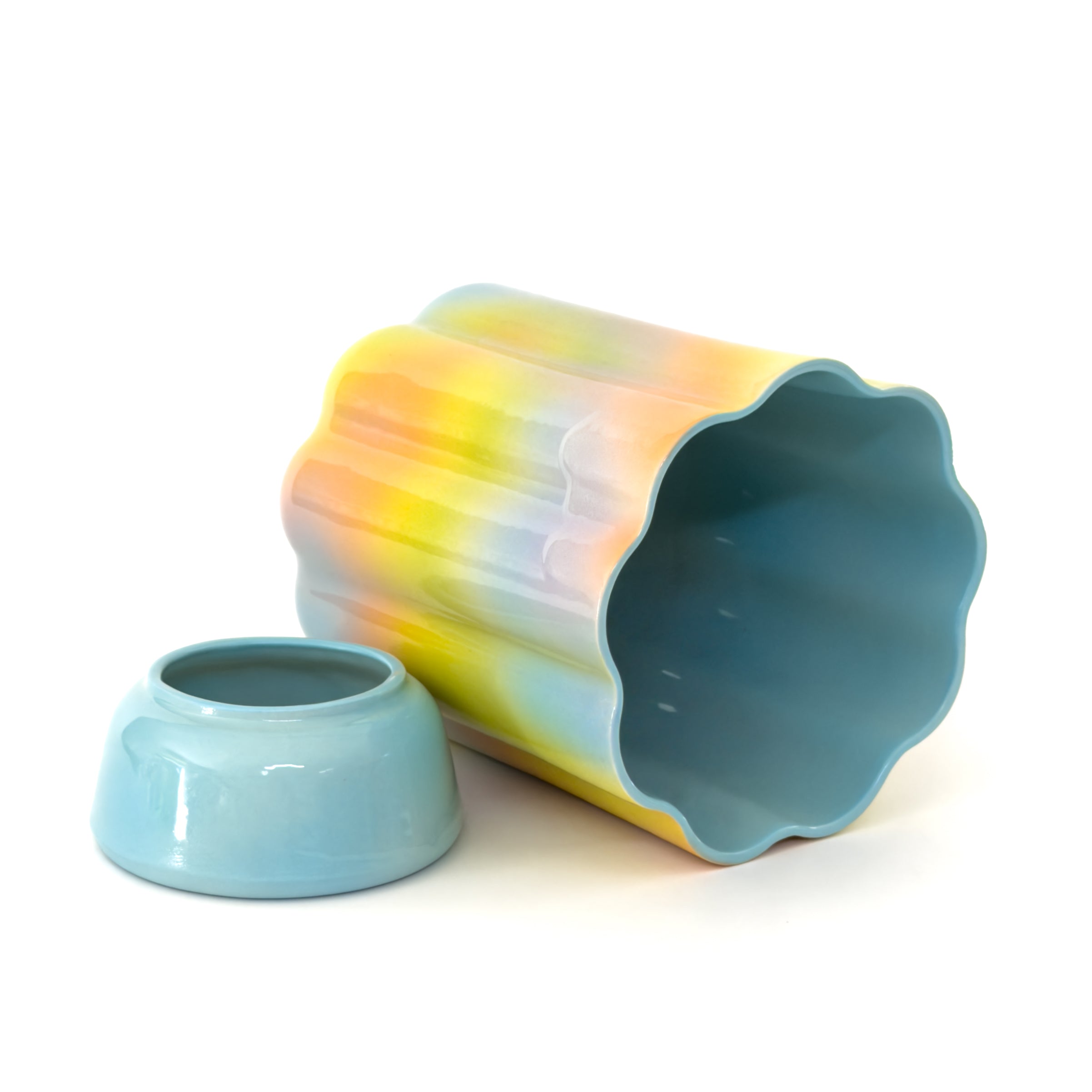 XL Pedestal Planter in Iridescent Magic