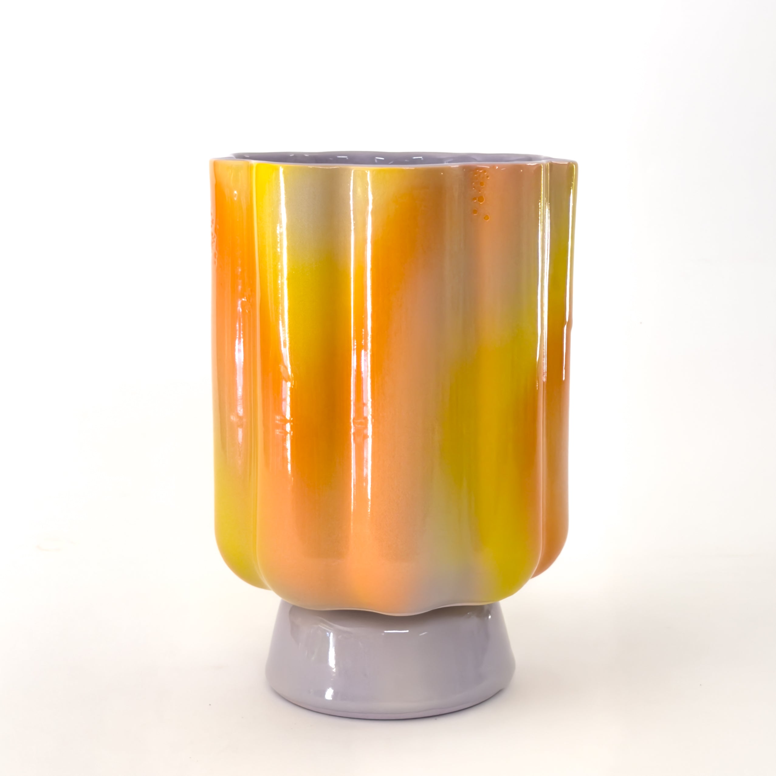 XL Pedestal Planter in Iridescent Sunset