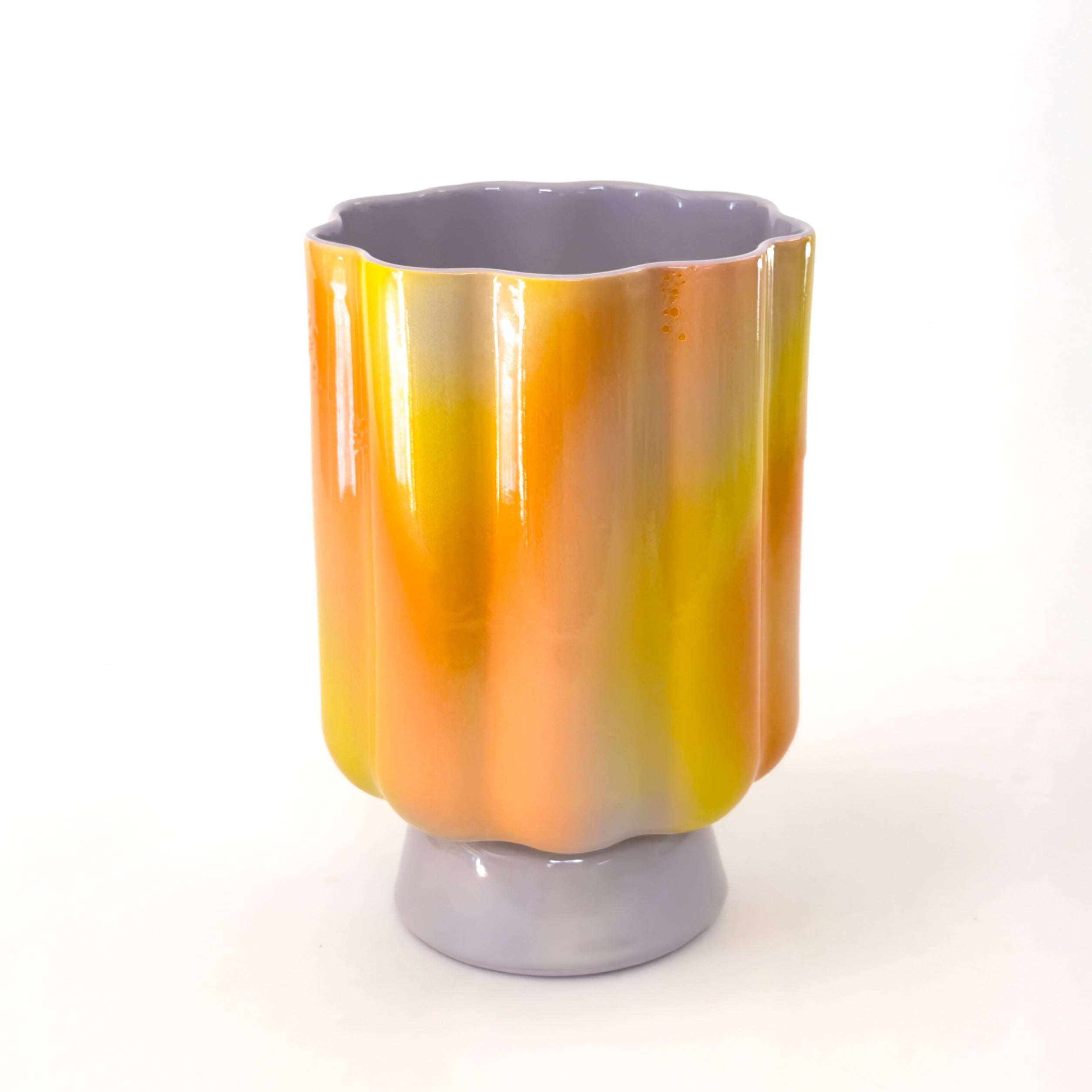XL Pedestal Planter in Iridescent Sunset