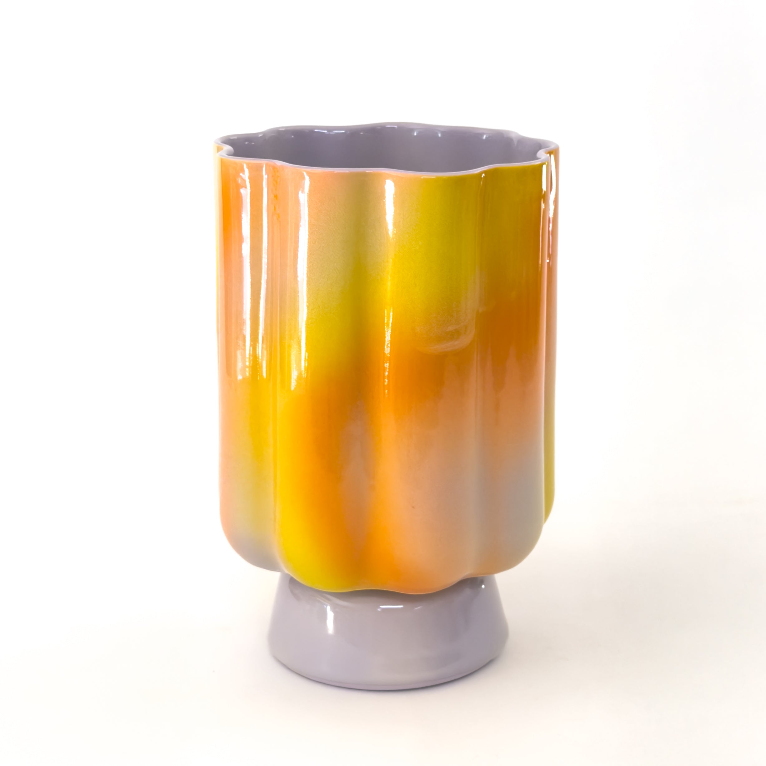 XL Pedestal Planter in Iridescent Sunset