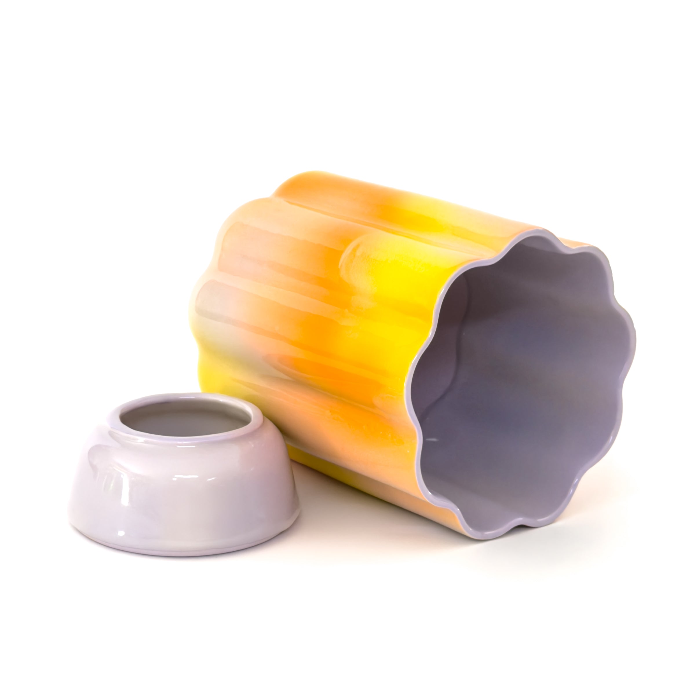 XL Pedestal Planter in Iridescent Sunset