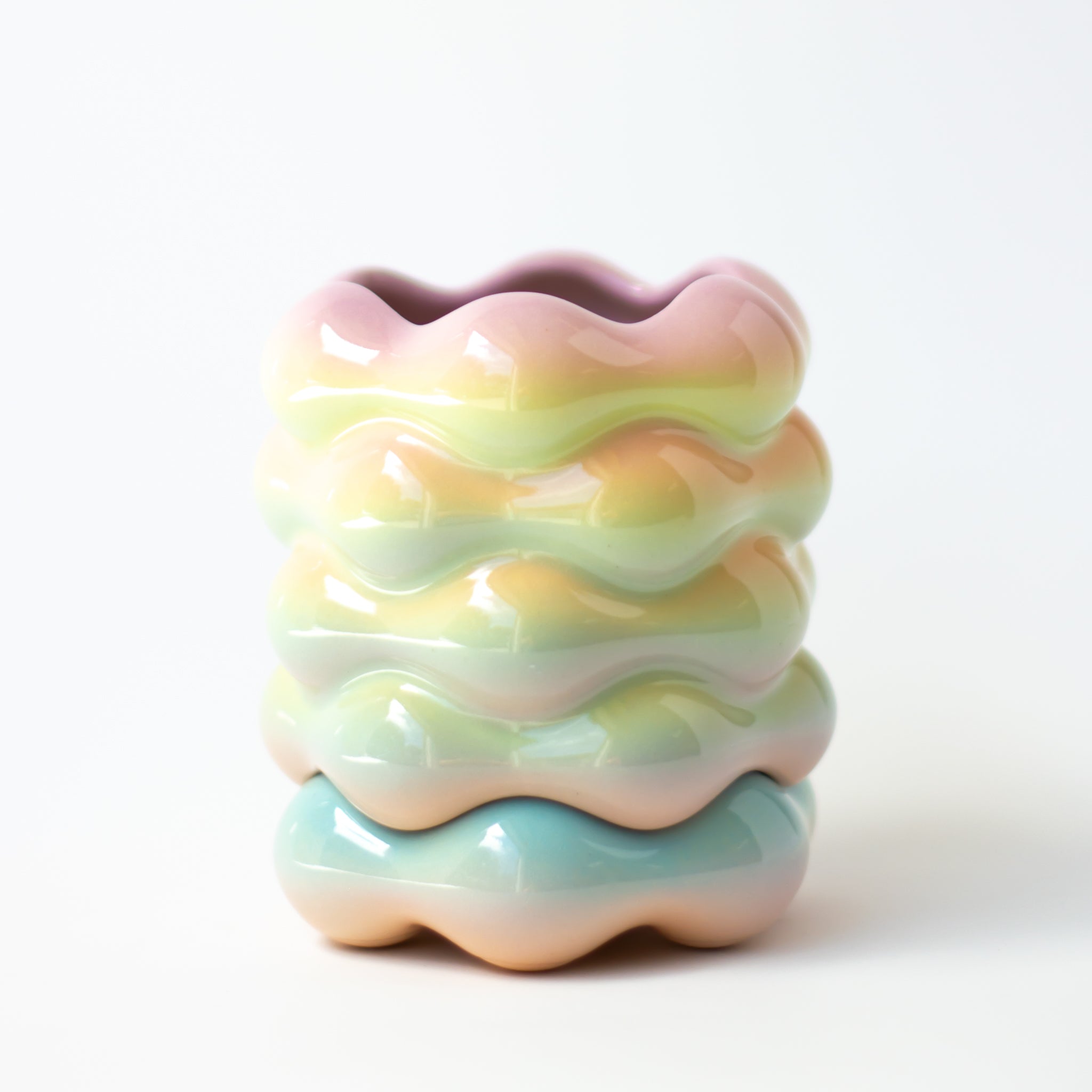 High Tide Planter in Pastel Rainbow