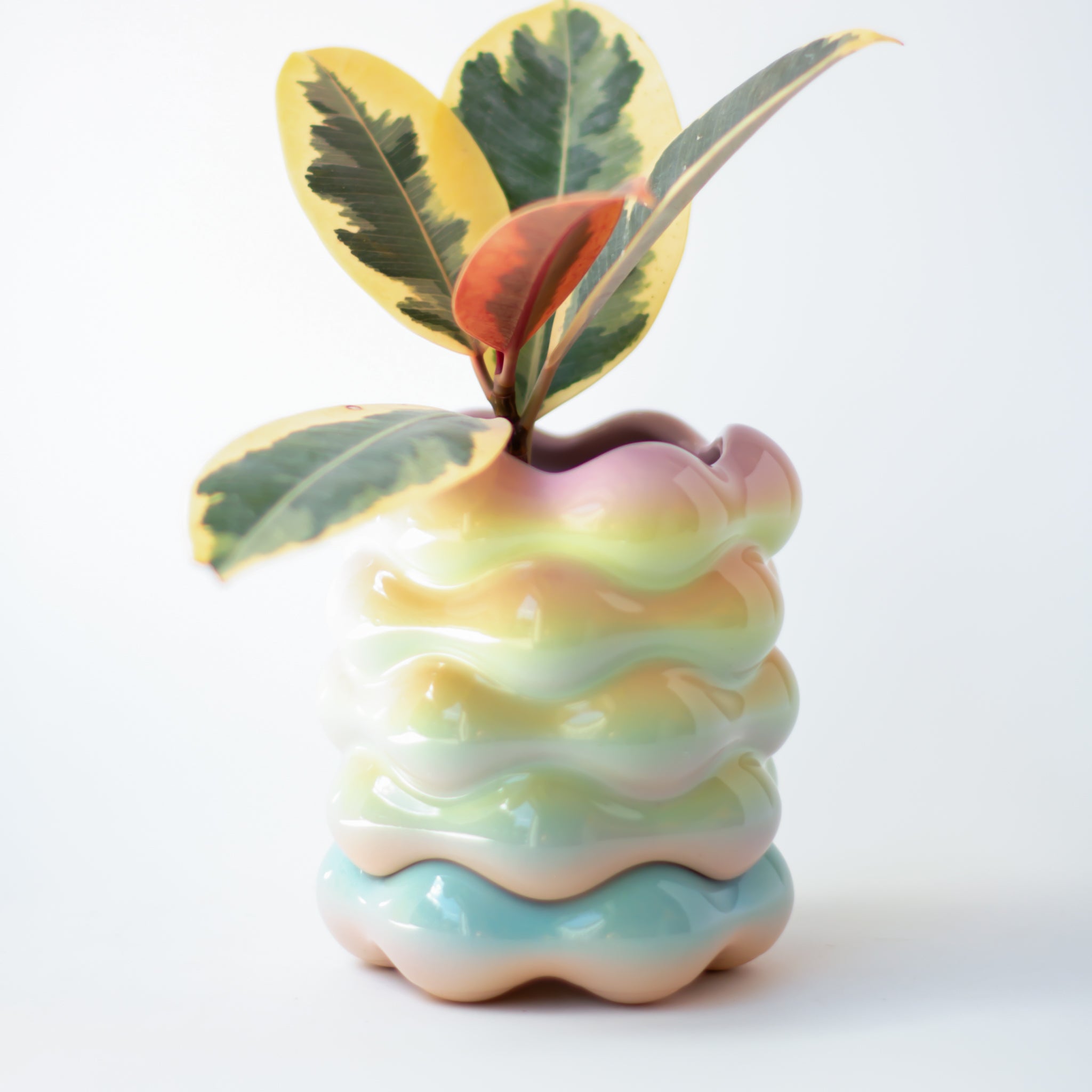 High Tide Planter in Pastel Rainbow