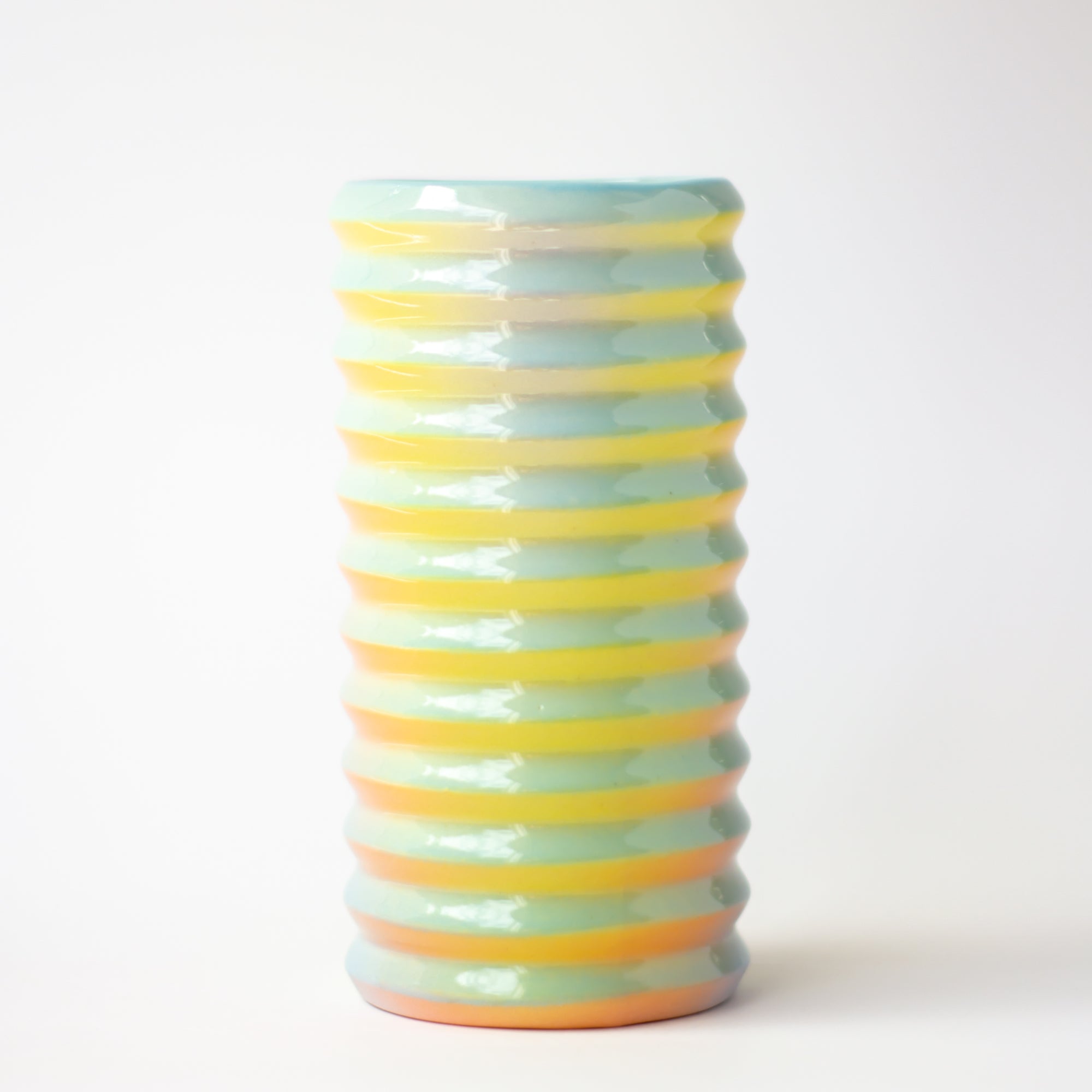 Wiggle Vase in Iridescent Clouds
