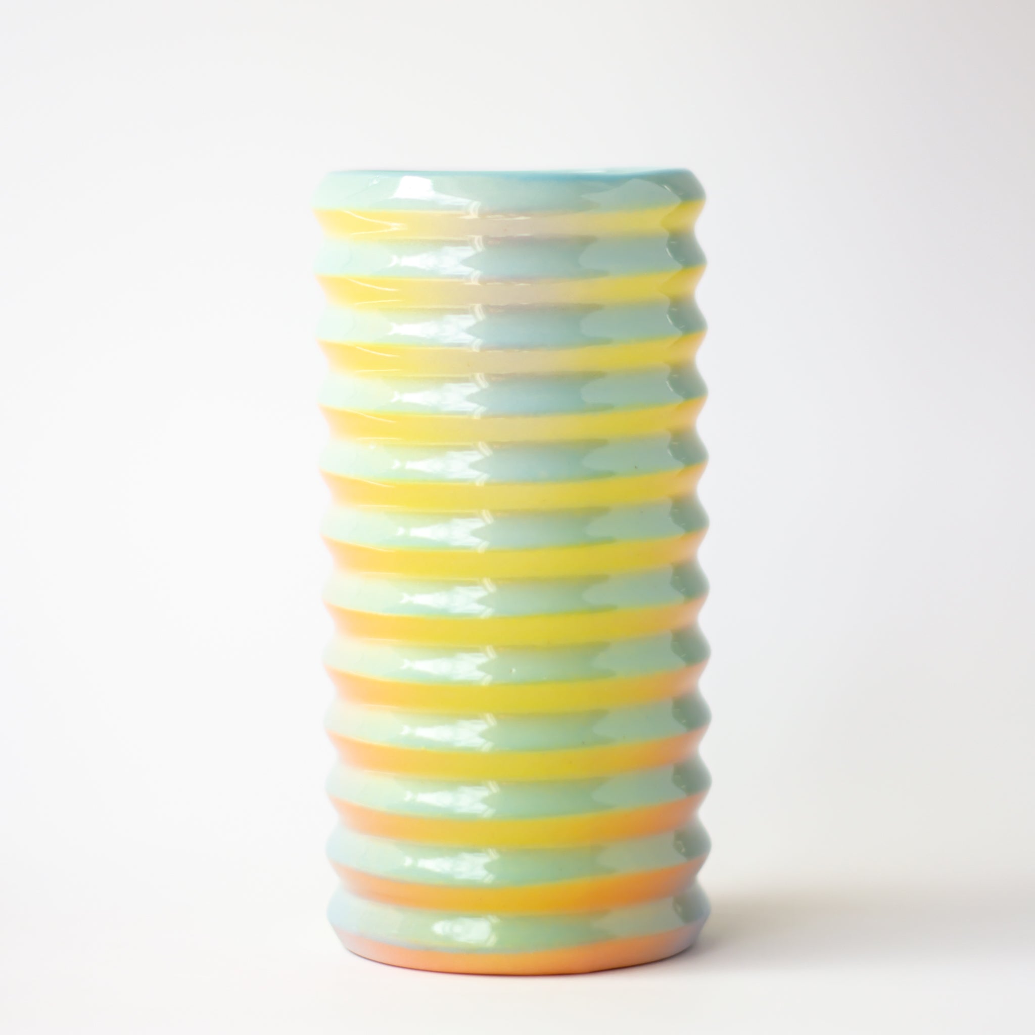 Wiggle Vase in Iridescent Clouds