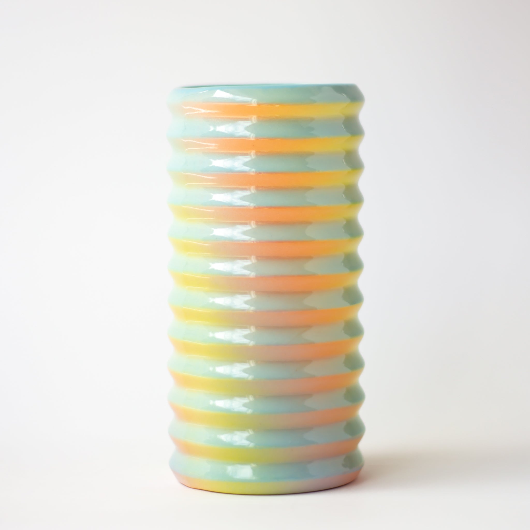 Wiggle Vase in Iridescent Clouds