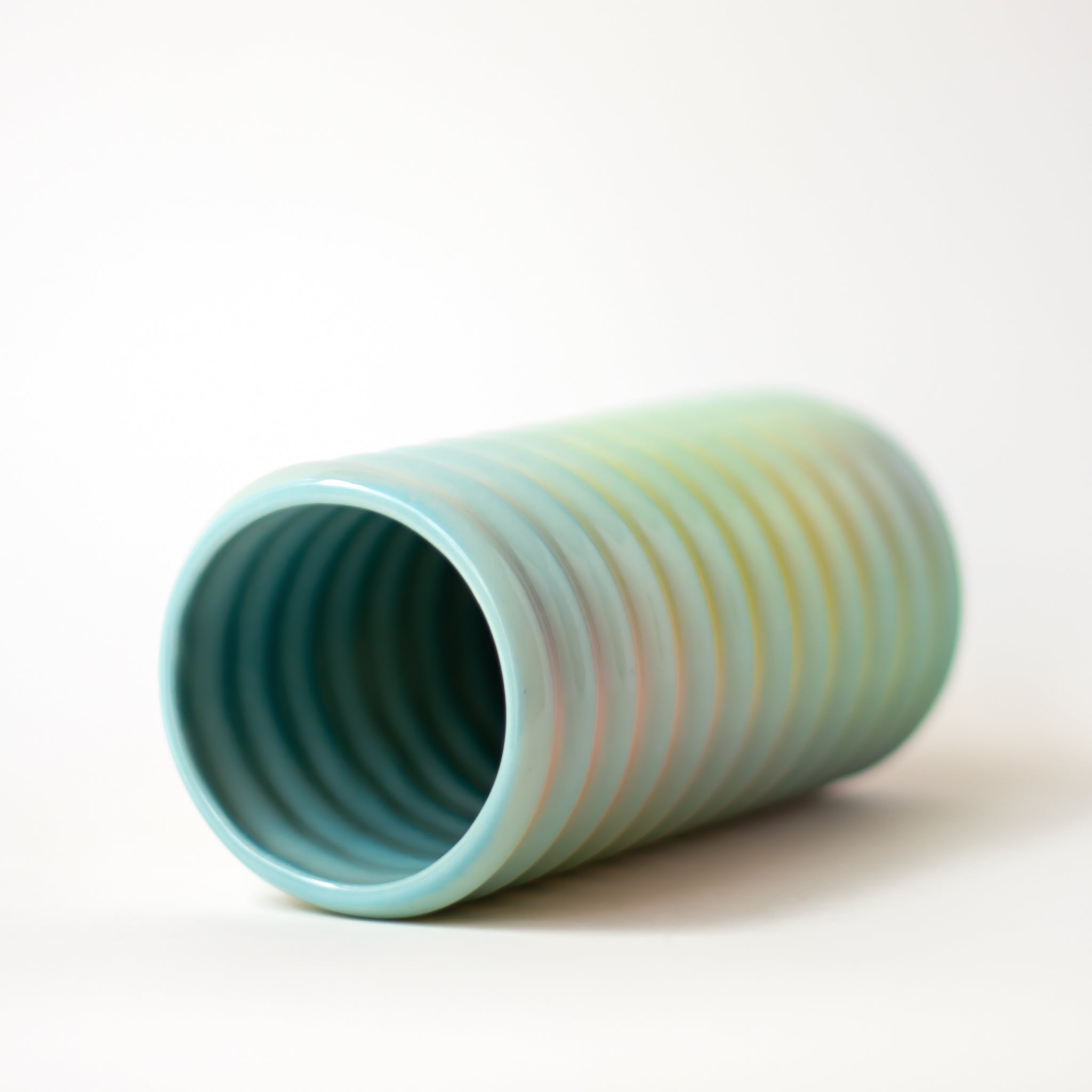 Wiggle Vase in Iridescent Clouds