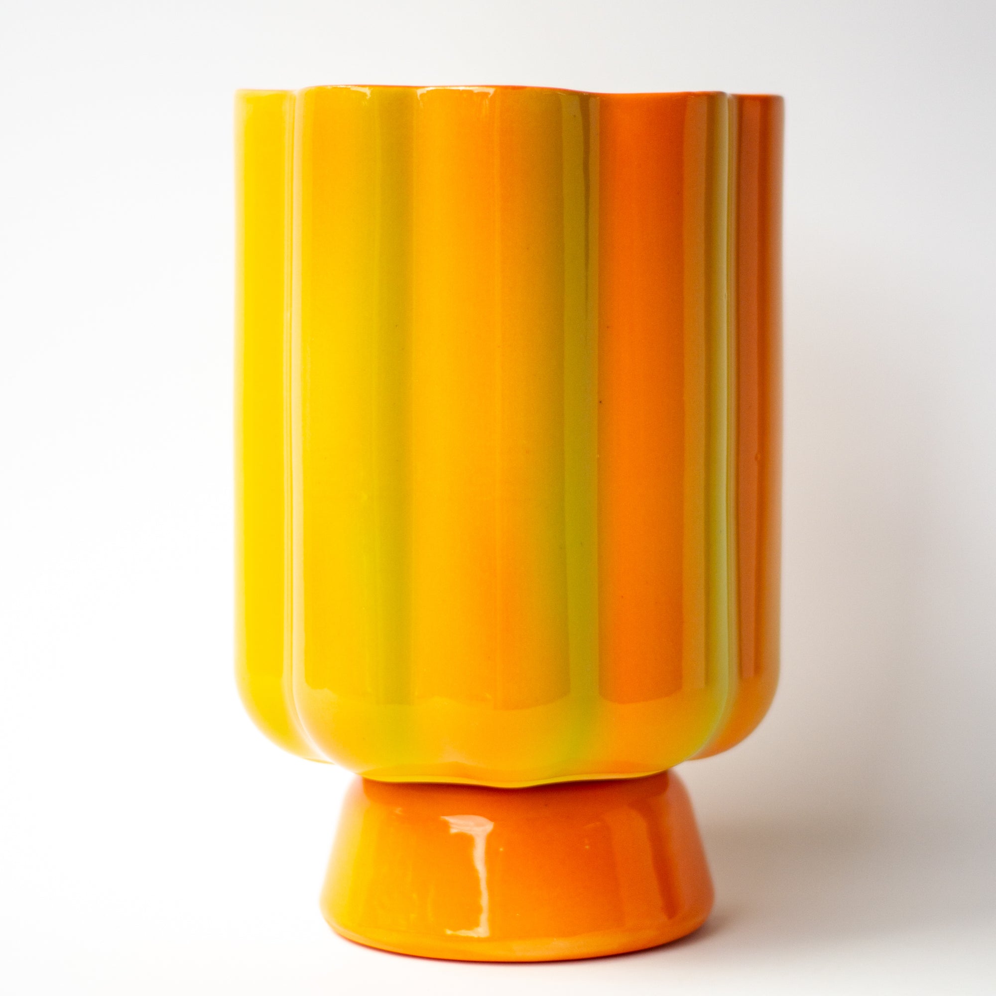 XL Pedestal Planter in Citrus