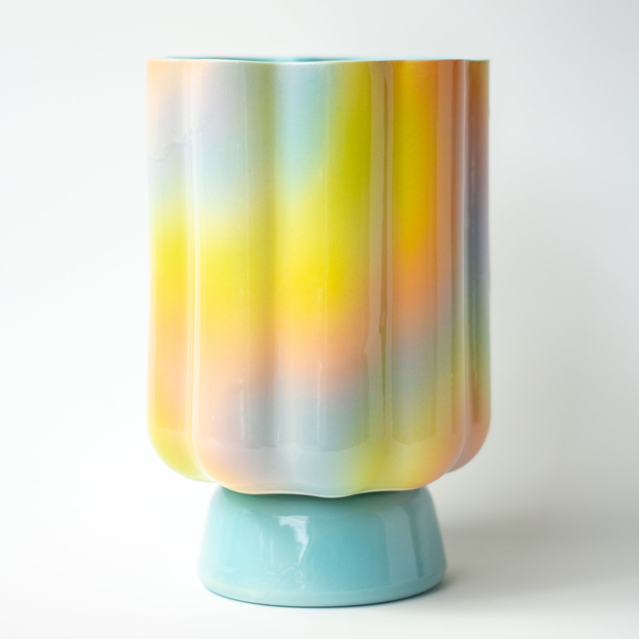 XL Pedestal Planter in Iridescent Magic