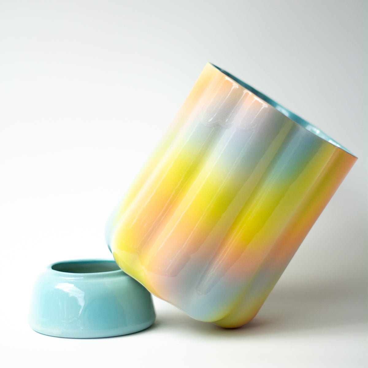 XL Pedestal Planter in Iridescent Magic