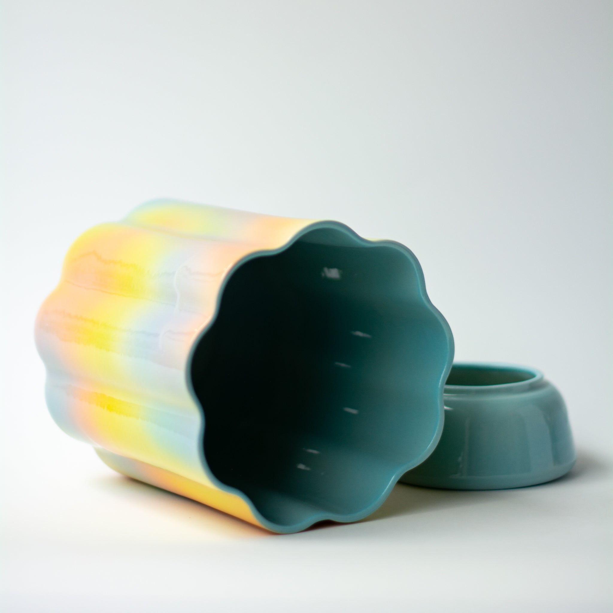 XL Pedestal Planter in Iridescent Magic