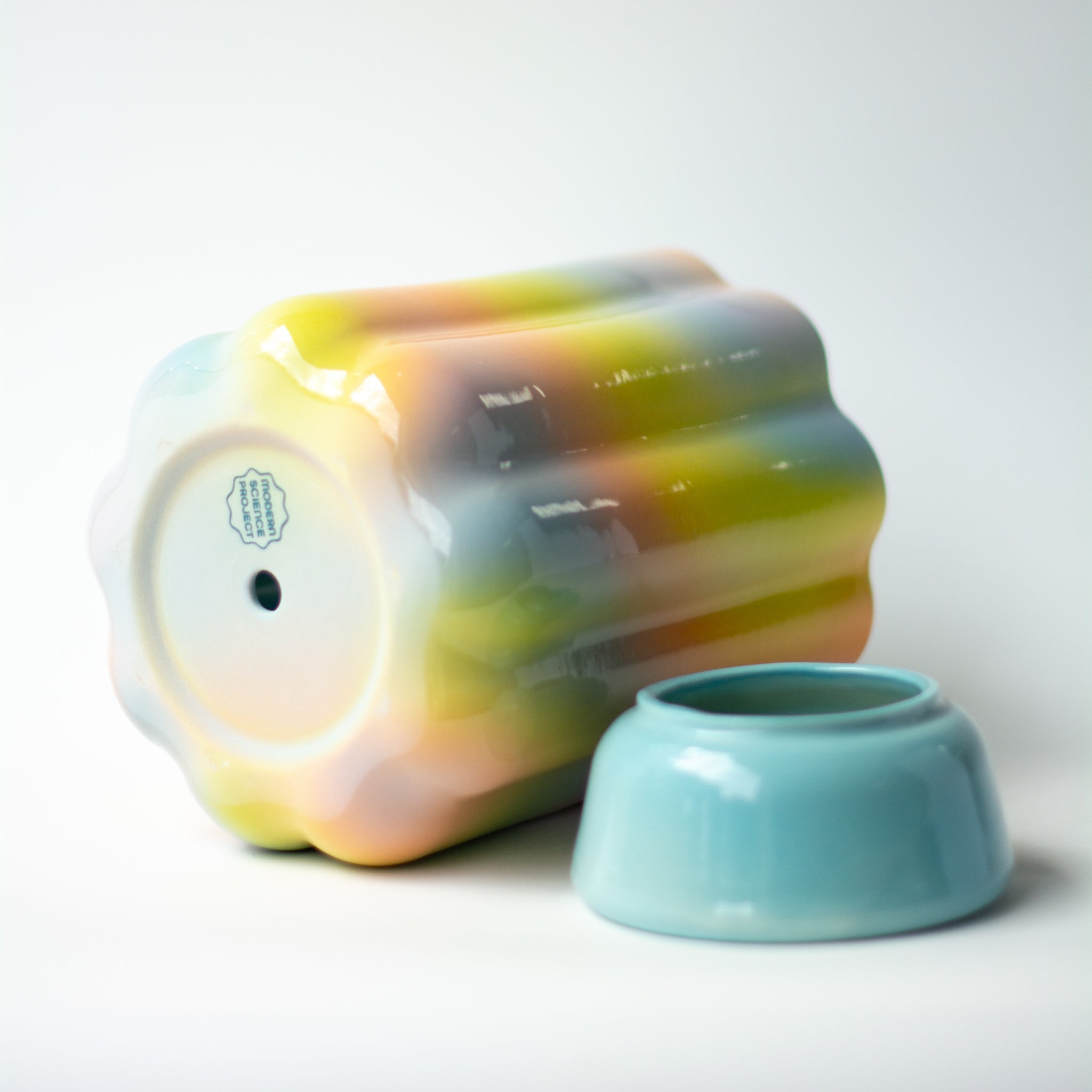 XL Pedestal Planter in Iridescent Magic